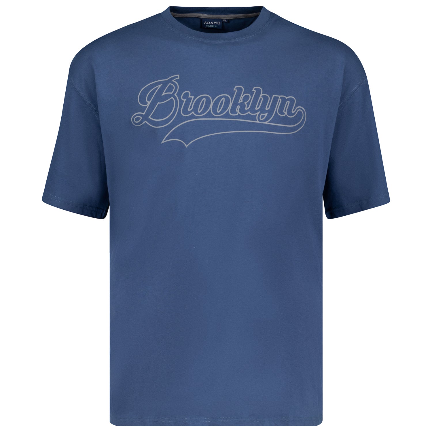 Vorderansicht ADAMO Herren T-Shirt mit Print in Admiral, COMFORT FIT, Übergrößen 2XL-14XL.