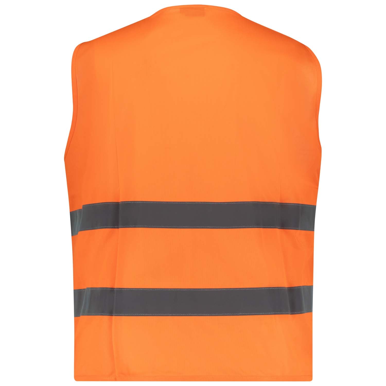 Rückansicht ADAMO Professional Warnschutzweste in Neonorange für Herren in Übergrößen 6XL–10XL