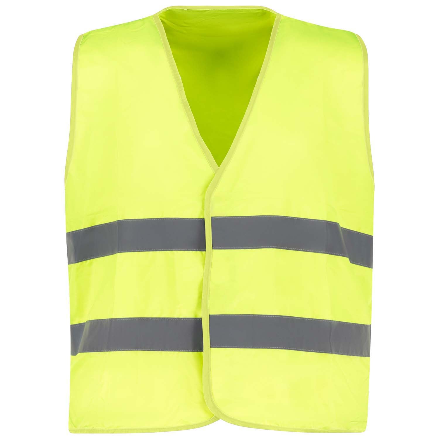 Vorderansicht ADAMO Professional Warnschutzweste in Neongelb für Herren in Übergrößen 6XL–10XL