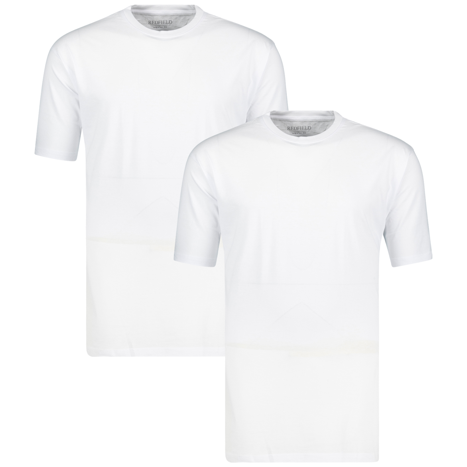 2er Pack Rundhals-T-Shirt weiß von Redfield in großen Größen bis 10XL für Herren