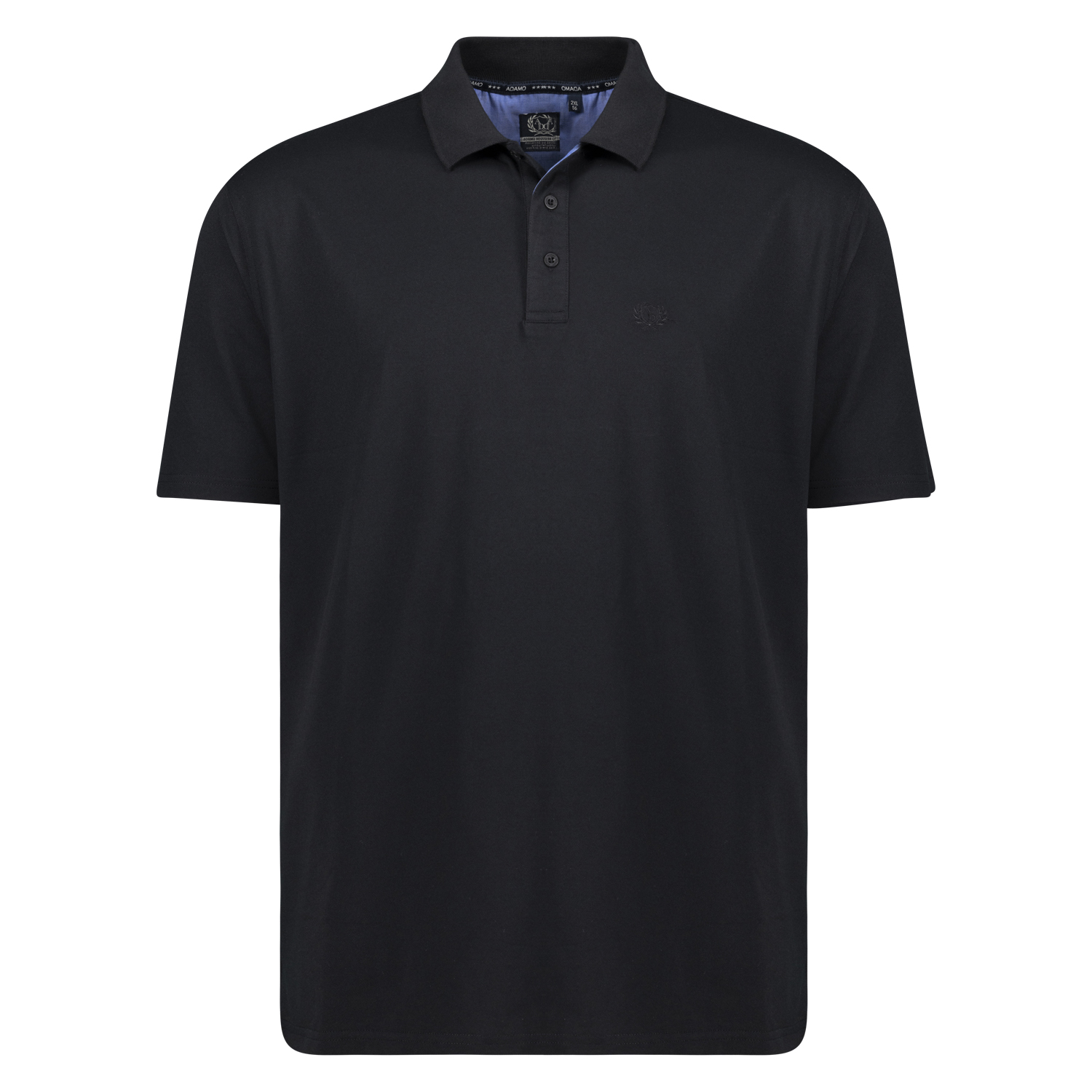 Black functional polo shirt for men by Adamo series "PEER" Tall Fit extra long in long sizes up to 5XLT
