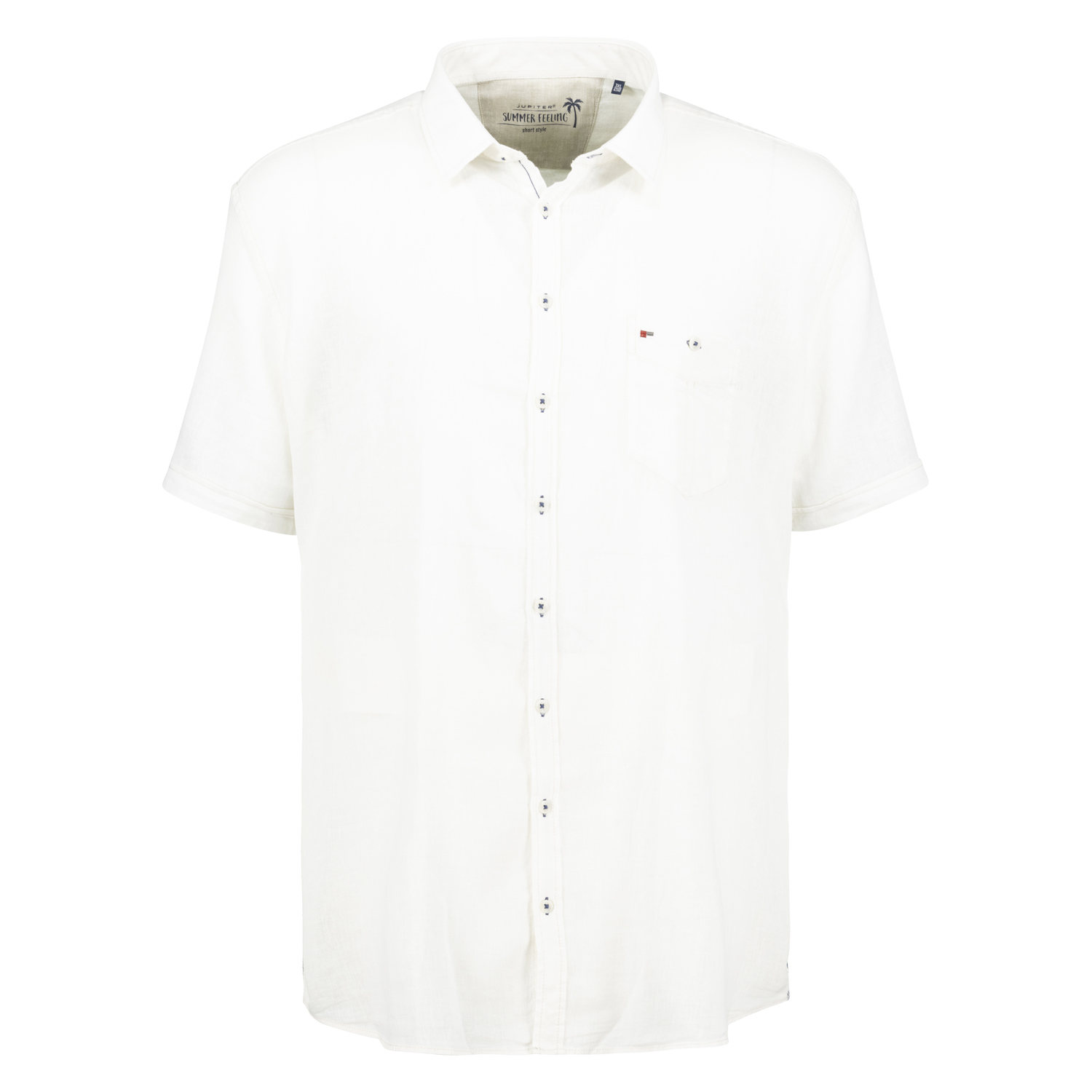 Mens Short Sleeve Summer Shirt in white by Jupiter in Oversizes 3XL-7XL