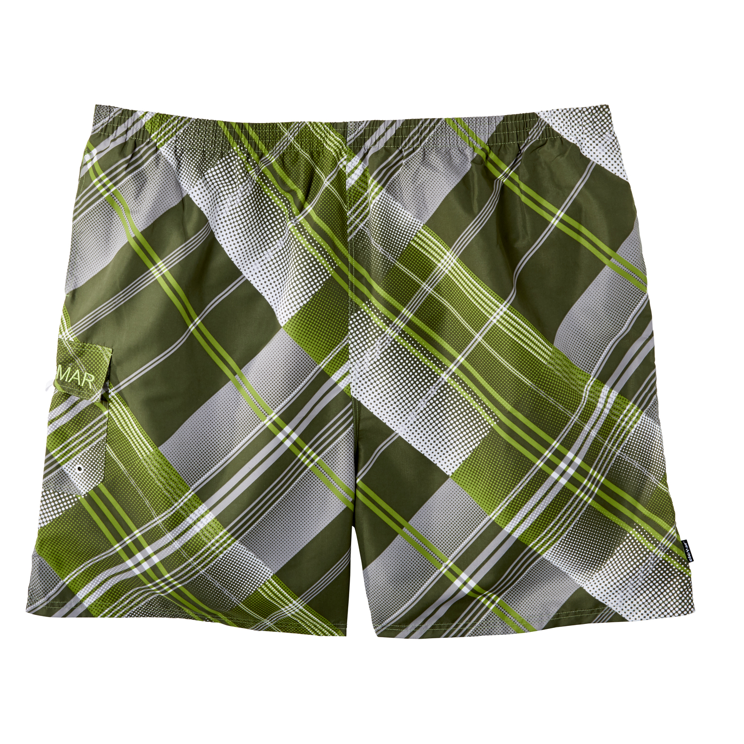 Swim bermudas by eleMar for men green patterned in oversizes 7XL, 8XL, 9XL