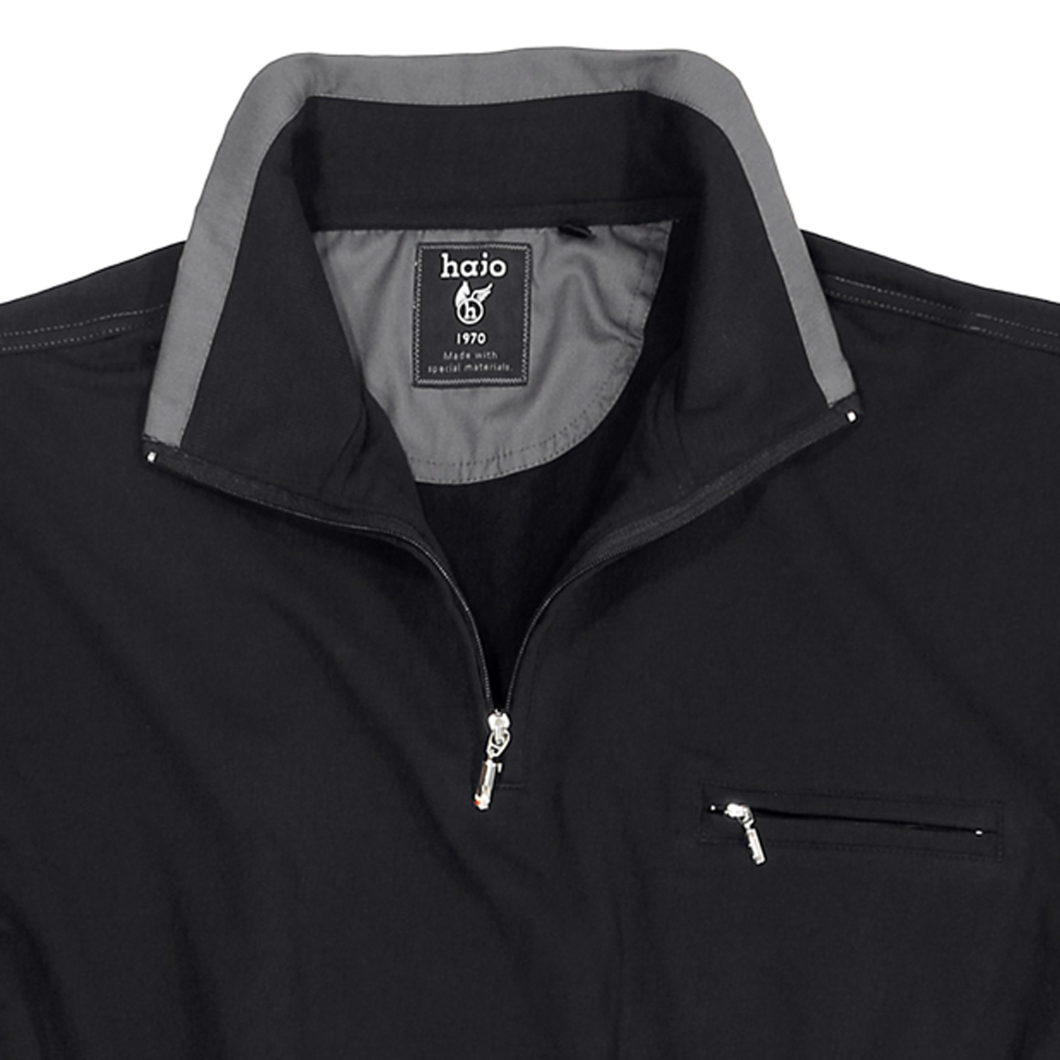 "Stay fresh" Sweatshirt von hajo schwarz in Übergrößen bis 6XL für Herren