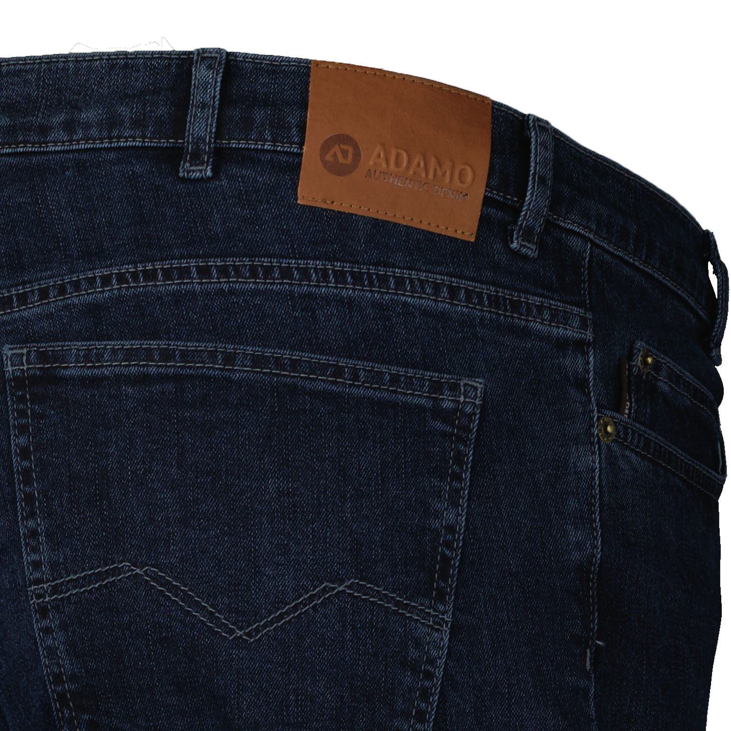 ADAMO 5-Pocket Jeans lang mit Stretch in dark navy für Herren Serie "NEVADA" in Übergrößen 56 - 80