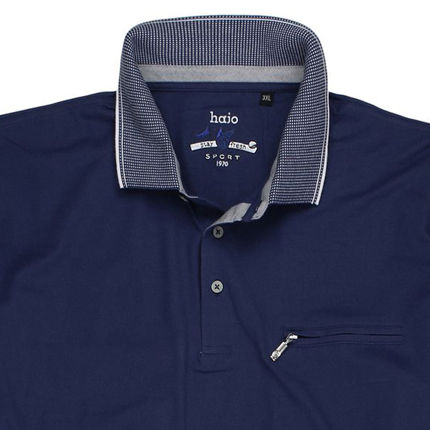 Polo shirt "stay fresh" for men by hajo in navy blue up to oversize 6XL