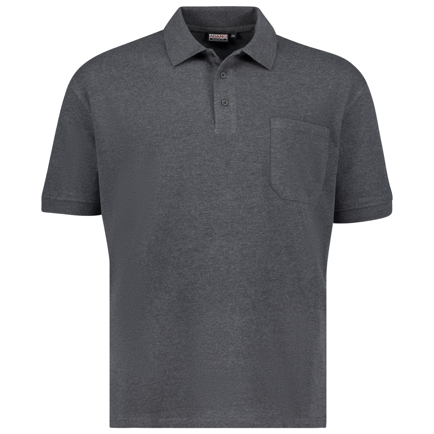 Short sleeve polo shirt REGULAR FIT series Keno by Adamo in anthracite mottled up to oversize 10XL