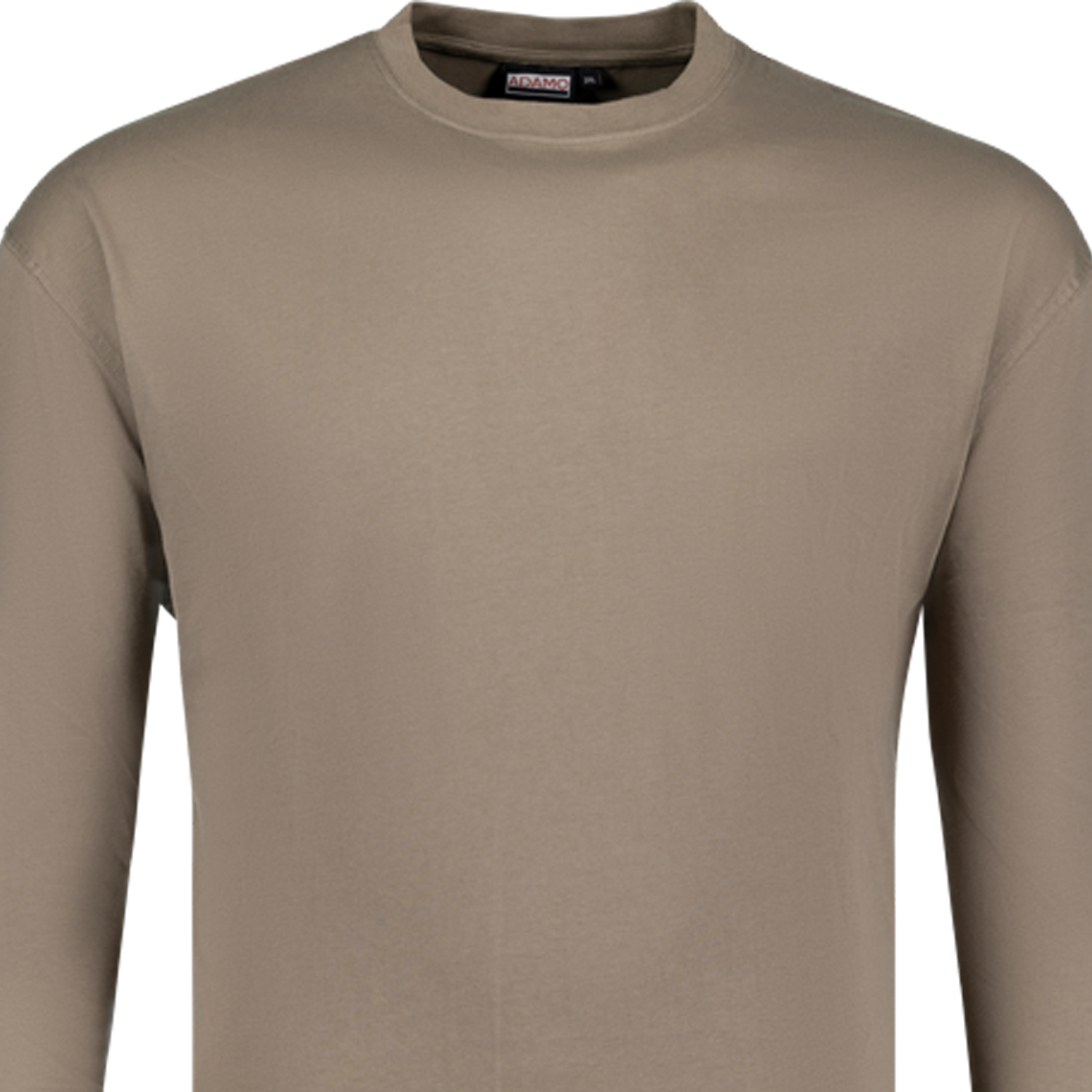 Langarm Shirt Basic COMFORT FIT von ADAMO Rundhalsausschnitt in khaki bis Übergröße 12XL