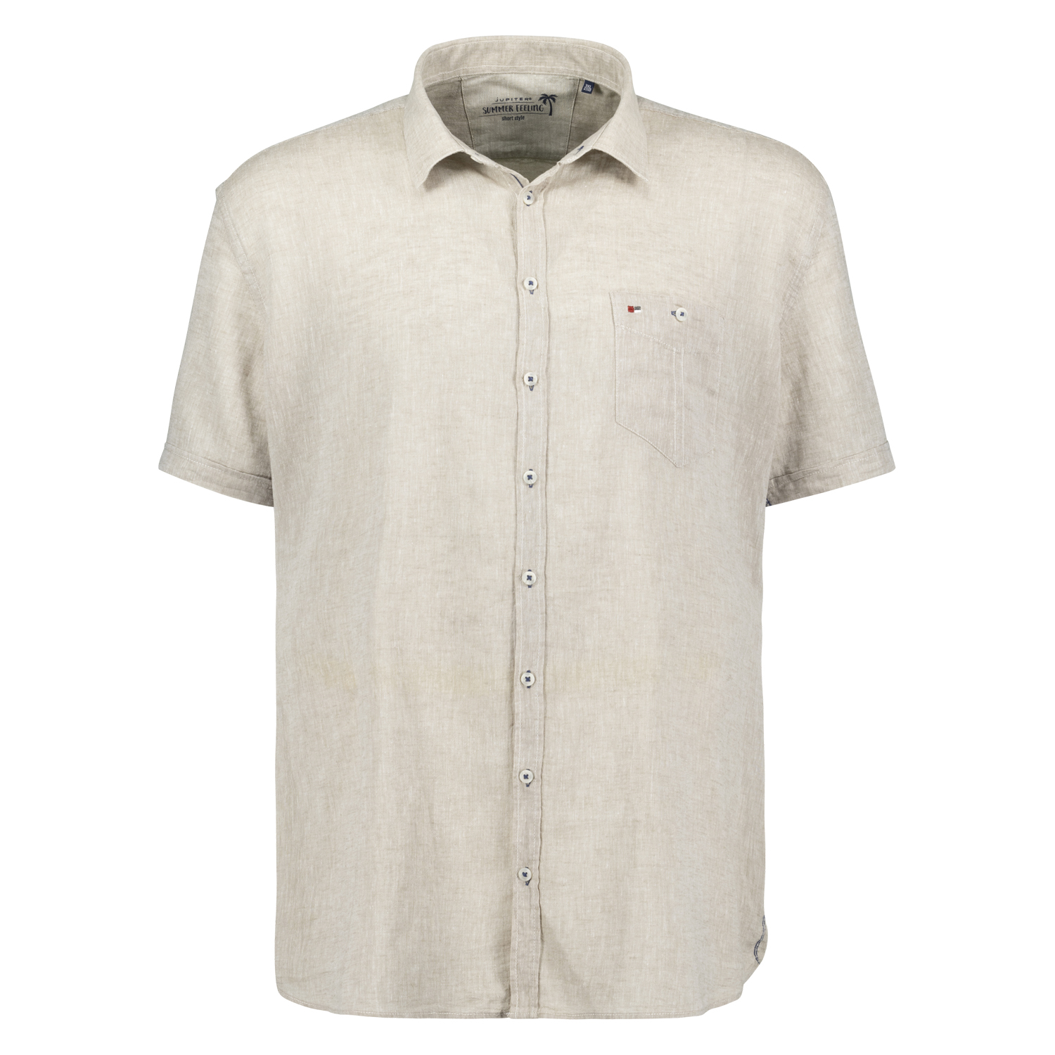 Mens Short Sleeve Summer Shirt in white by Jupiter in Oversizes 3XL-7XL