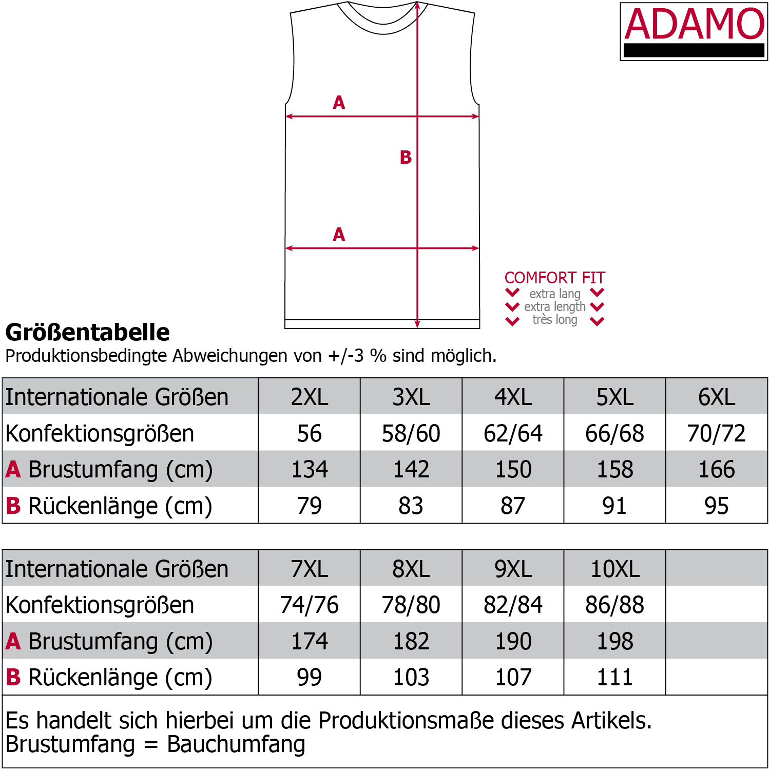 Herren Muskelshirt Serie Rod COMFORT FIT von Adamo in Übergrößen bis 12XL