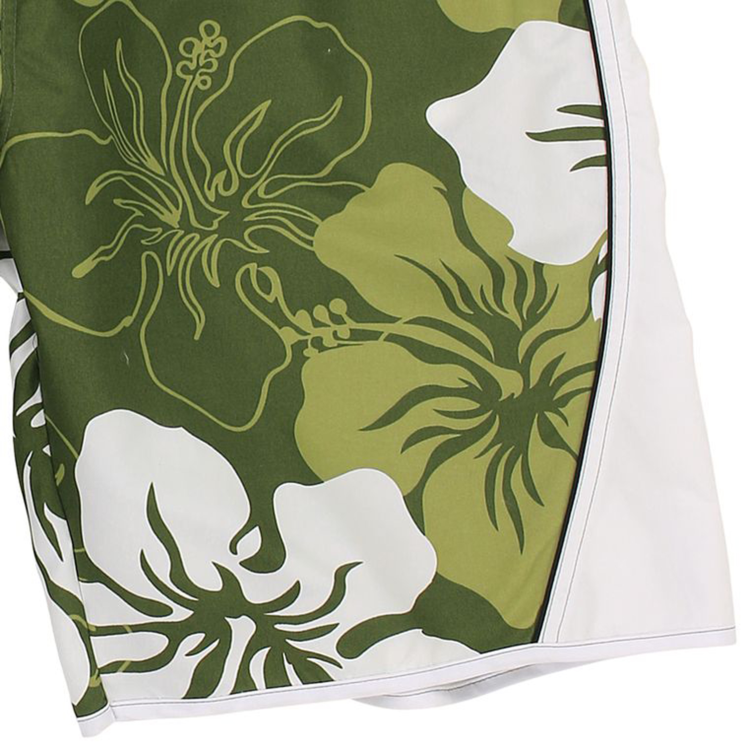 Swimming trunks in green-white with flower print by eleMar up to oversize 10XL