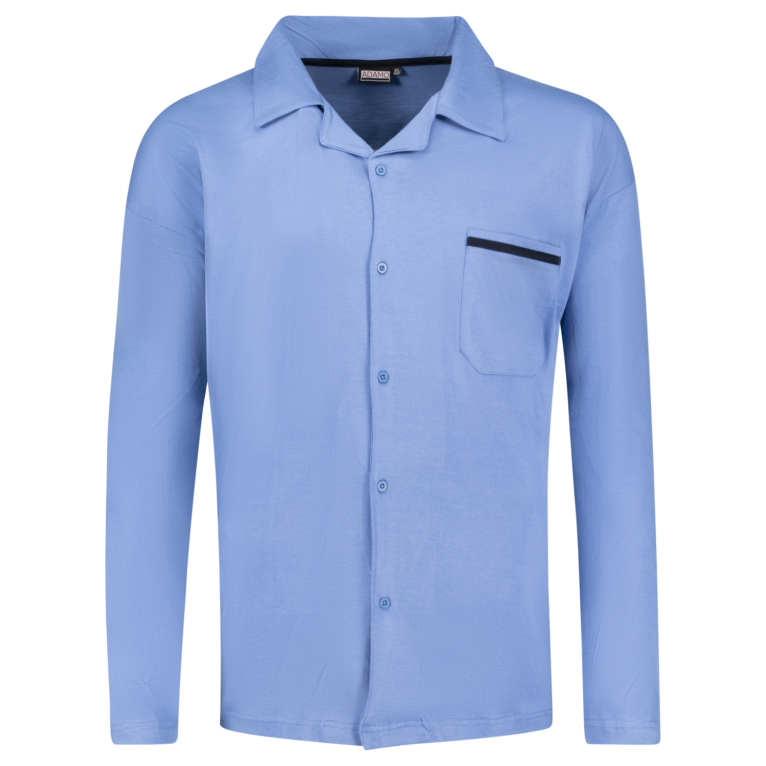 Langer Pyjama "Benno" mit Knopfleiste in hellblau von Adamo in Übergrößen bis 10XL