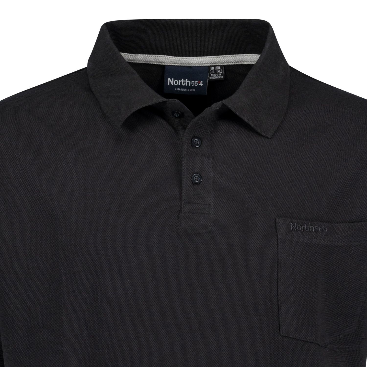 Poloshirt in black by Greyes/North 56°4 in oversizes until 8XL