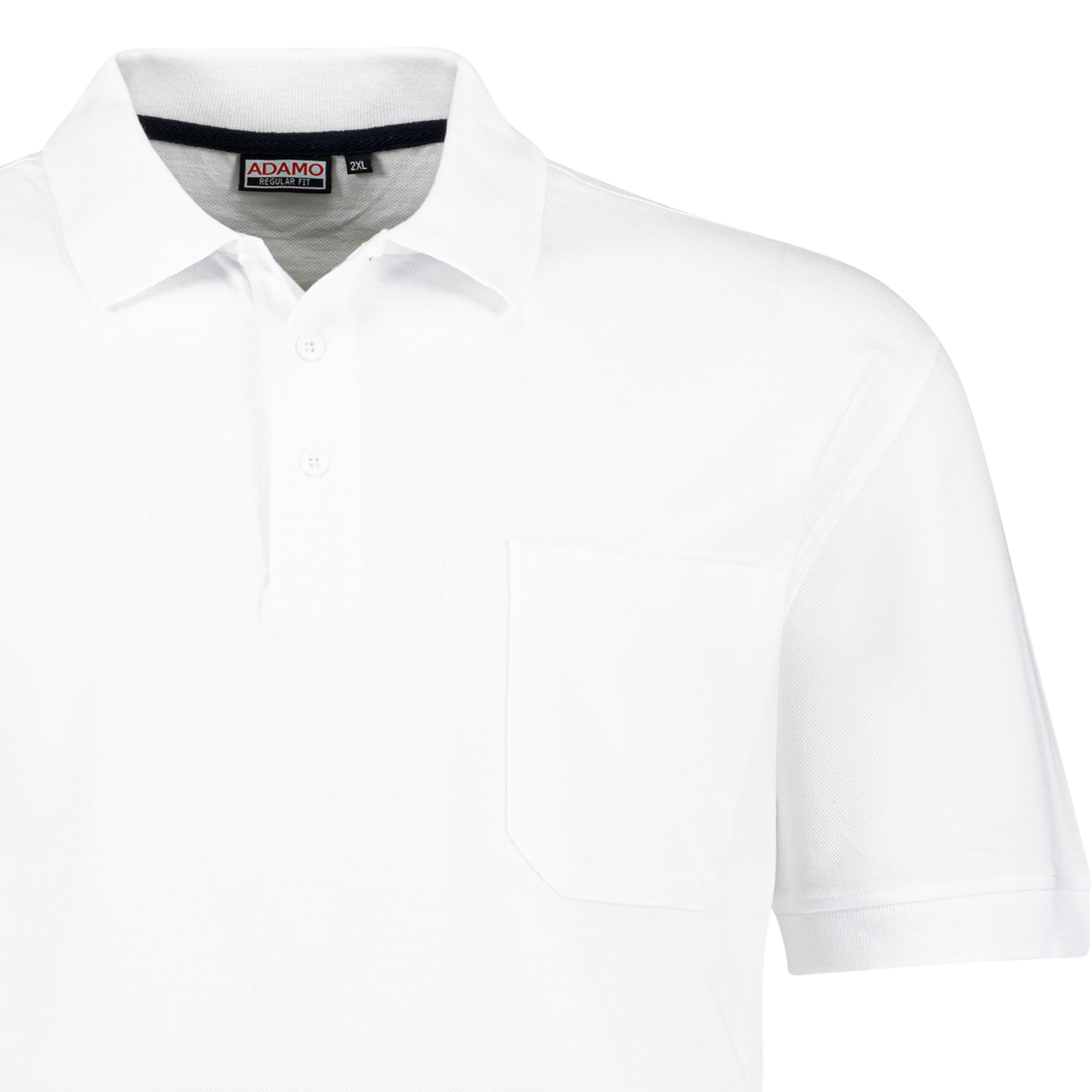 Short sleeve polo shirt REGULAR FIT series Keno by Adamo in white up to oversize 10XL