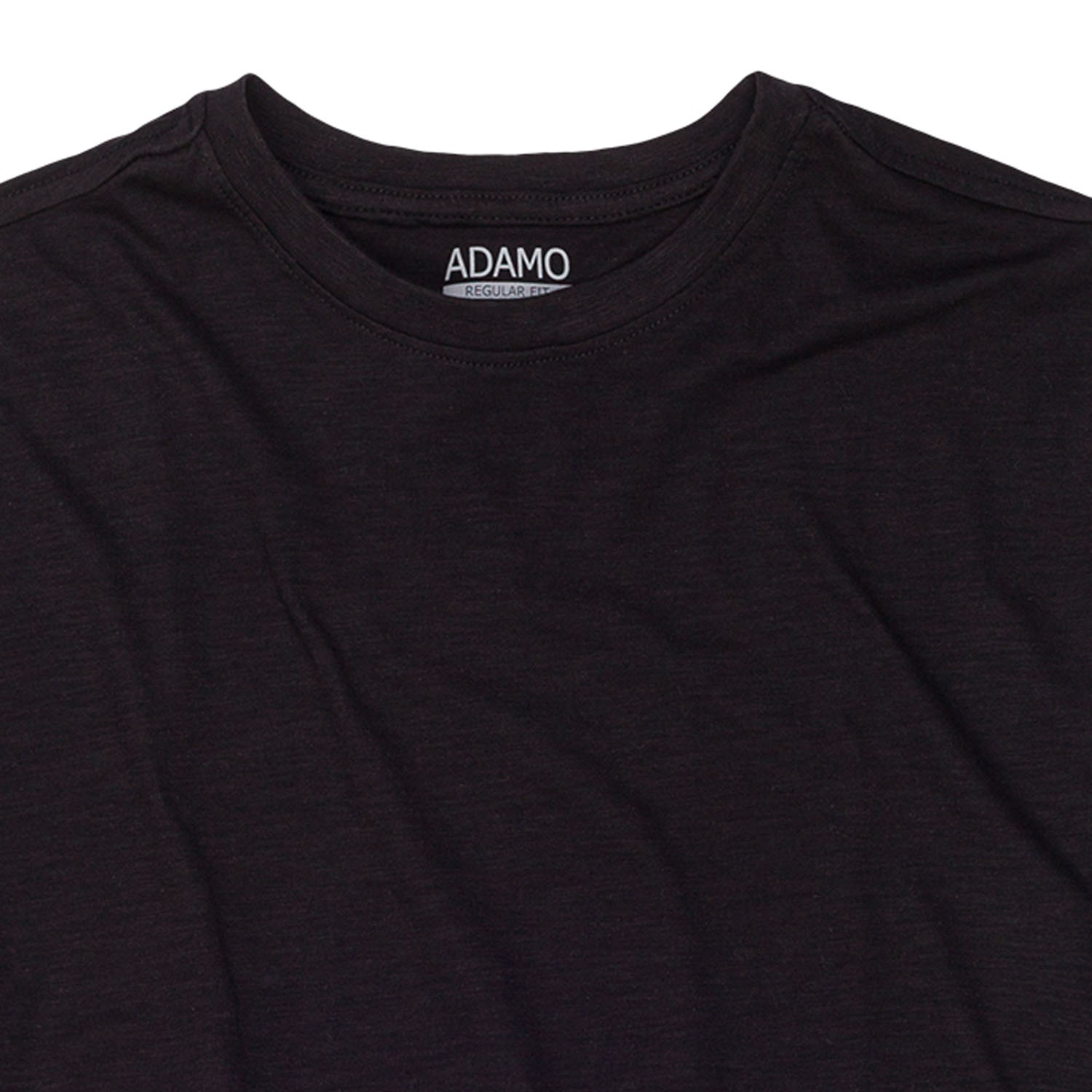 Rundhals T-Shirt Serie KEVIN in Übergrößen bis 12XL Regular Fit von ADAMO schwarz für Herren mit Slub-Effekt