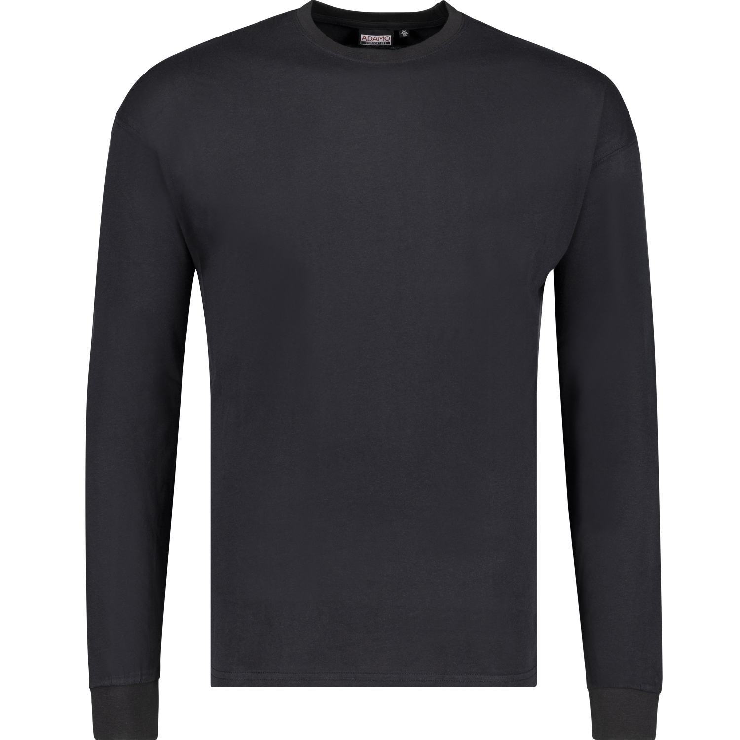Longsleeve for men COMFORT FIT in black by ADAMO in size 2XL up to oversize 12XL