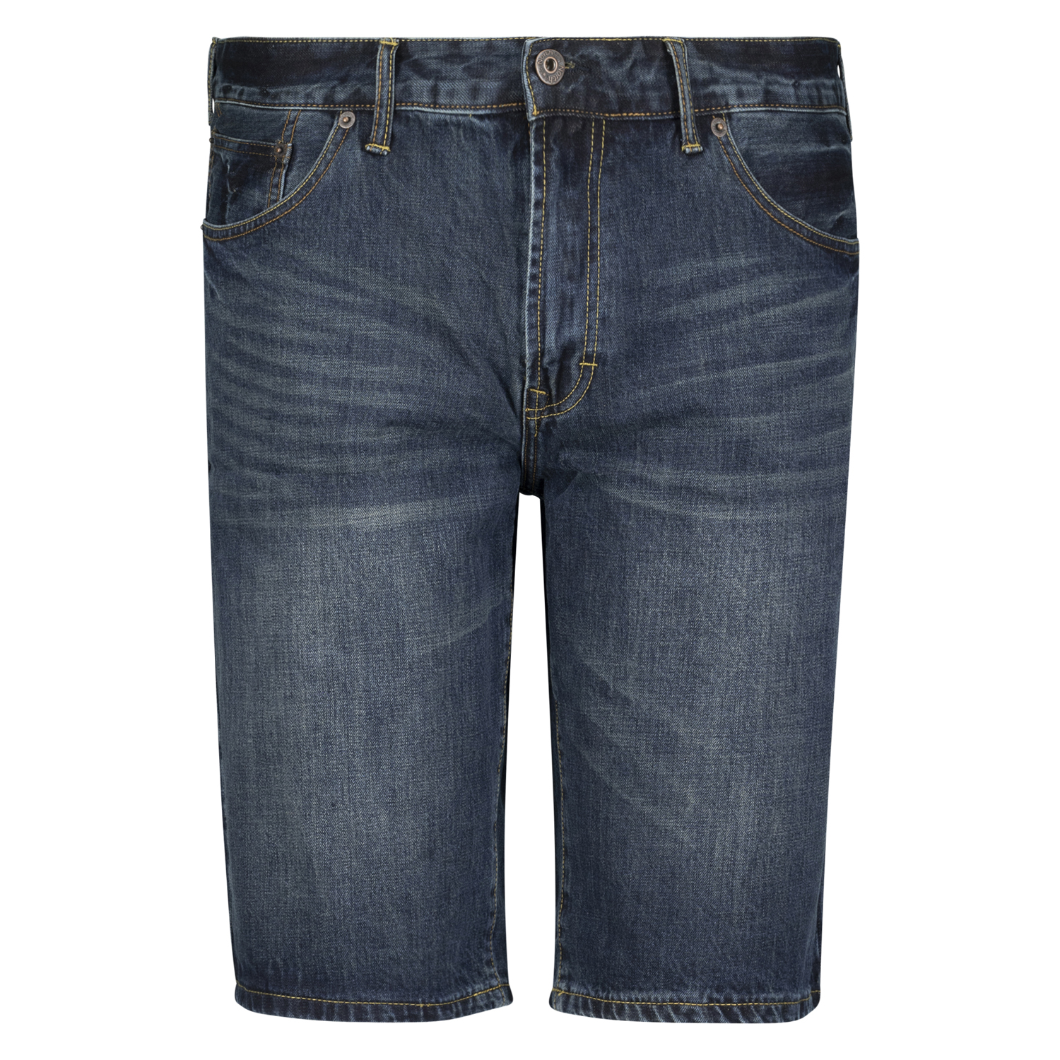 Blue denim long shorts for men by North 56°4 in oversizes up to W70