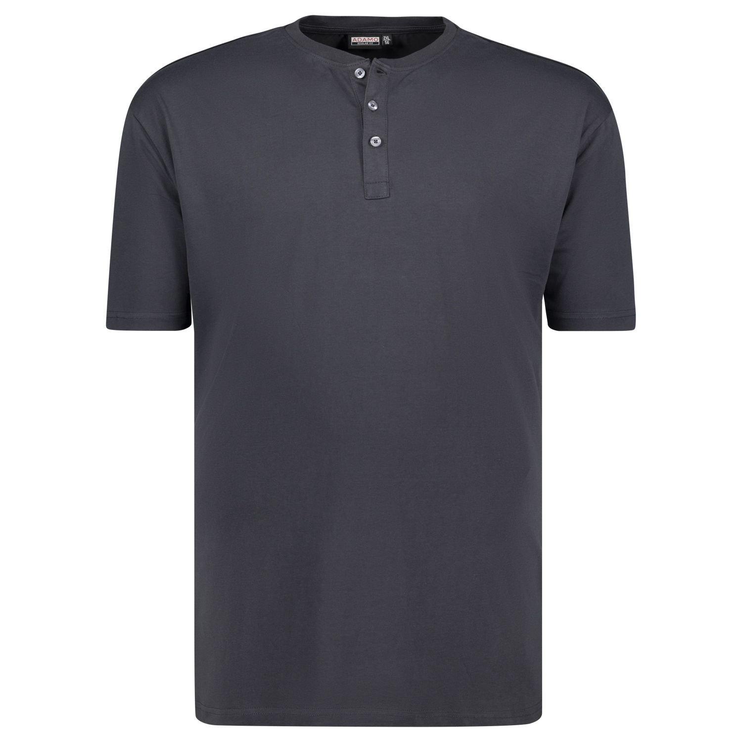 Herren Serafino T-Shirt mit Knopfleiste REGULAR FIT von Adamo Serie Silas in Übergrößen bis 10XL