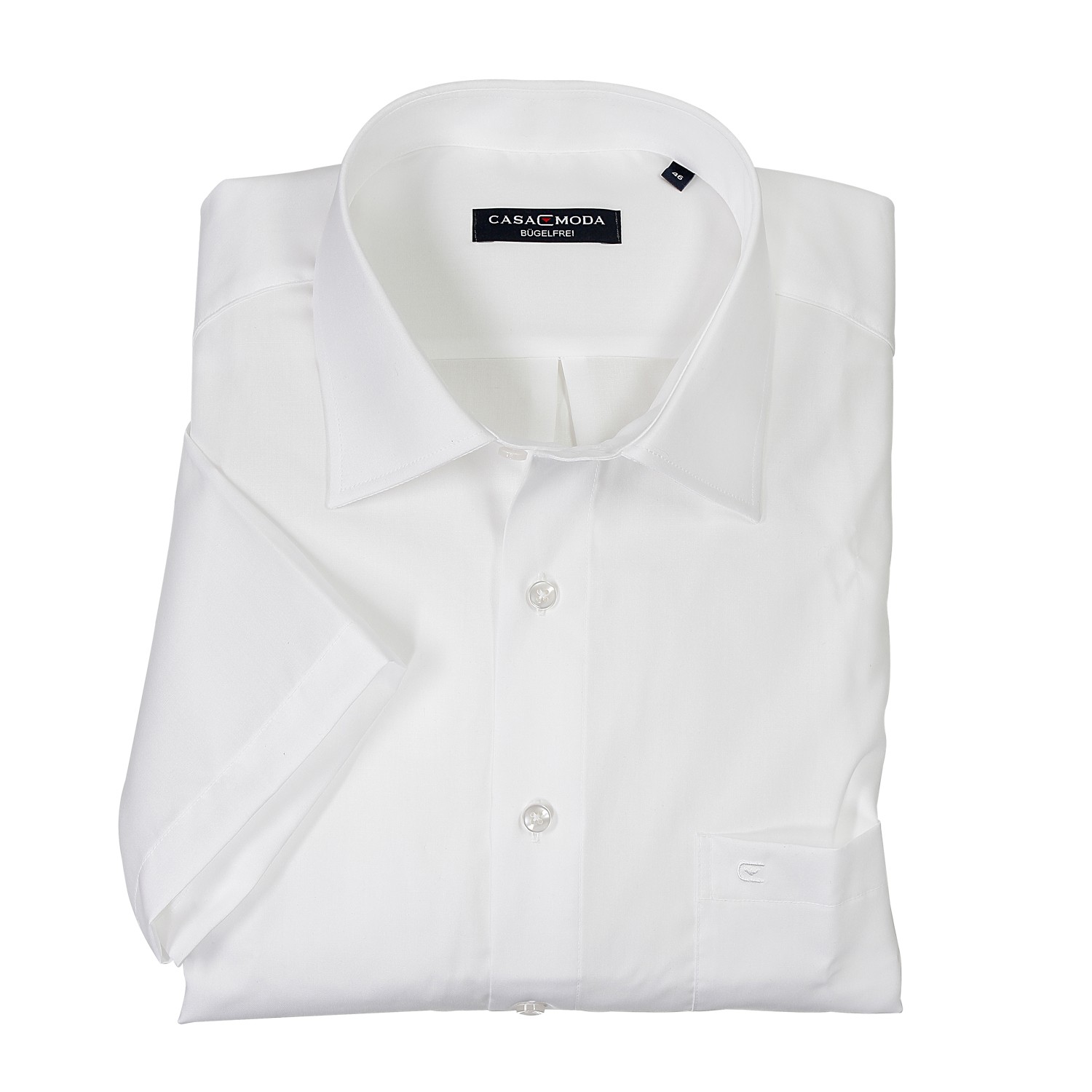 Weißes kurzärmliges Herren Hemd von Casamoda bügelfrei in Übergrößen bis 7XL