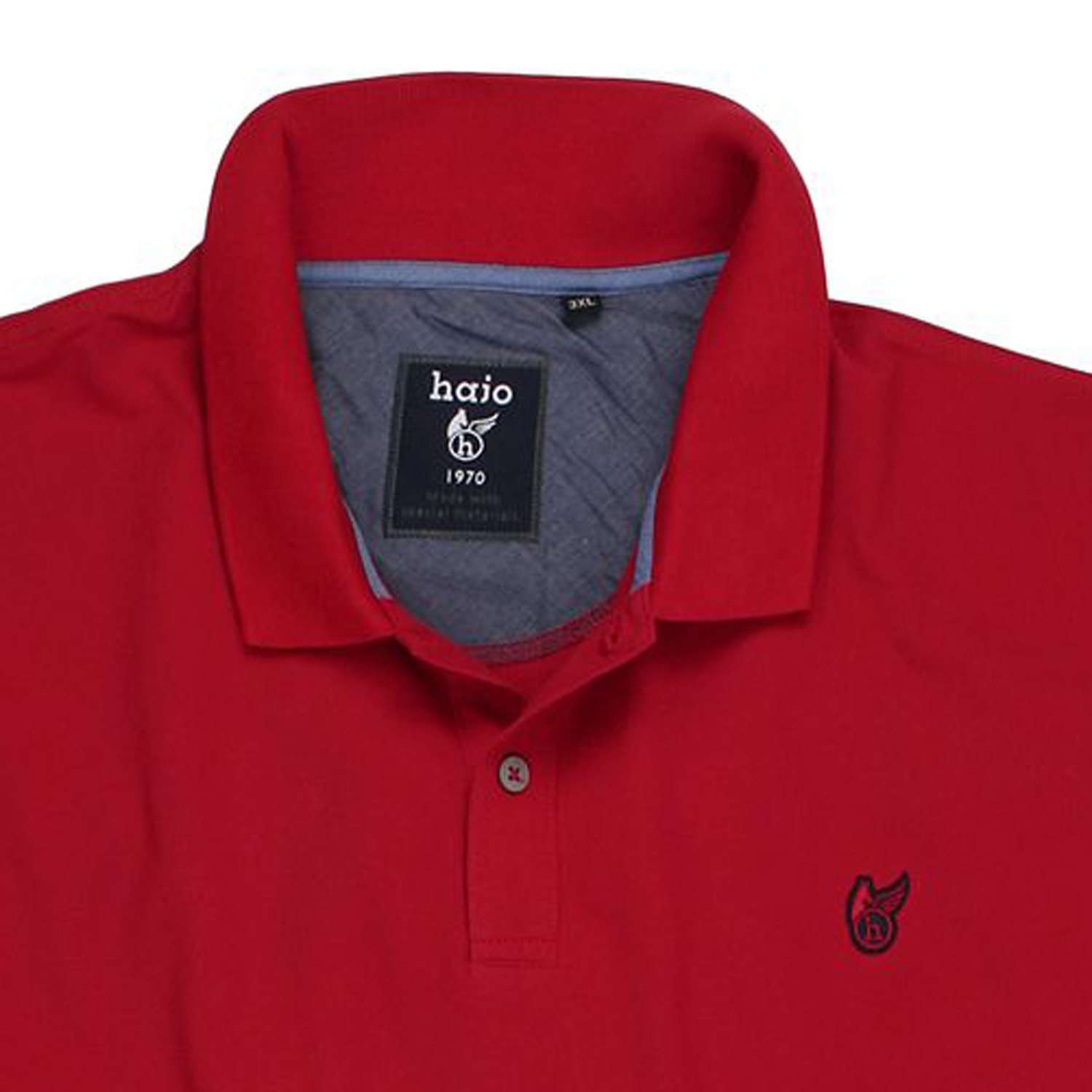 Rotes Kurzarm-Poloshirt "Stay Fresh" von Hajo in Übergrößen 3XL bis 6XL