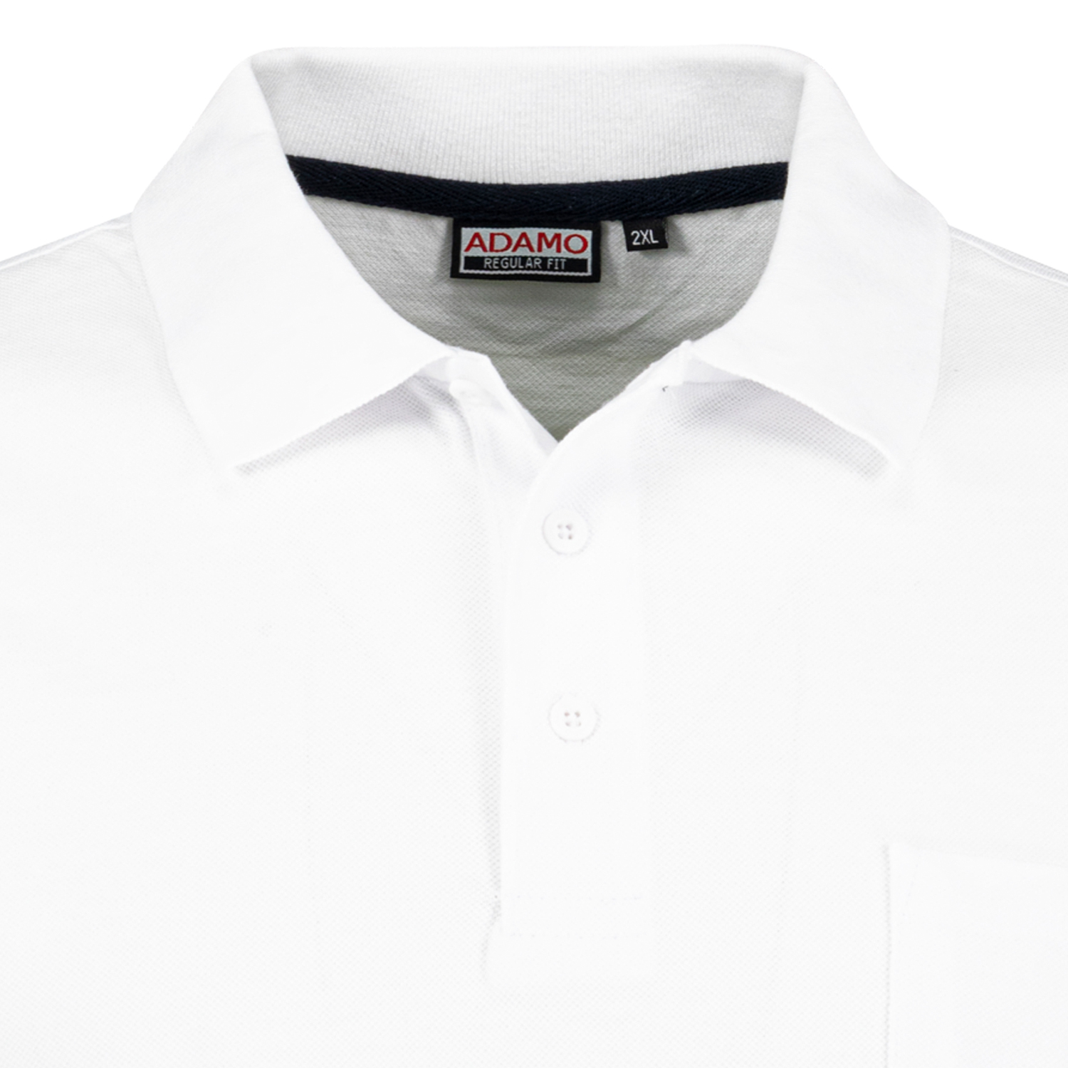Short sleeve polo shirt REGULAR FIT series Keno by Adamo in white up to oversize 10XL