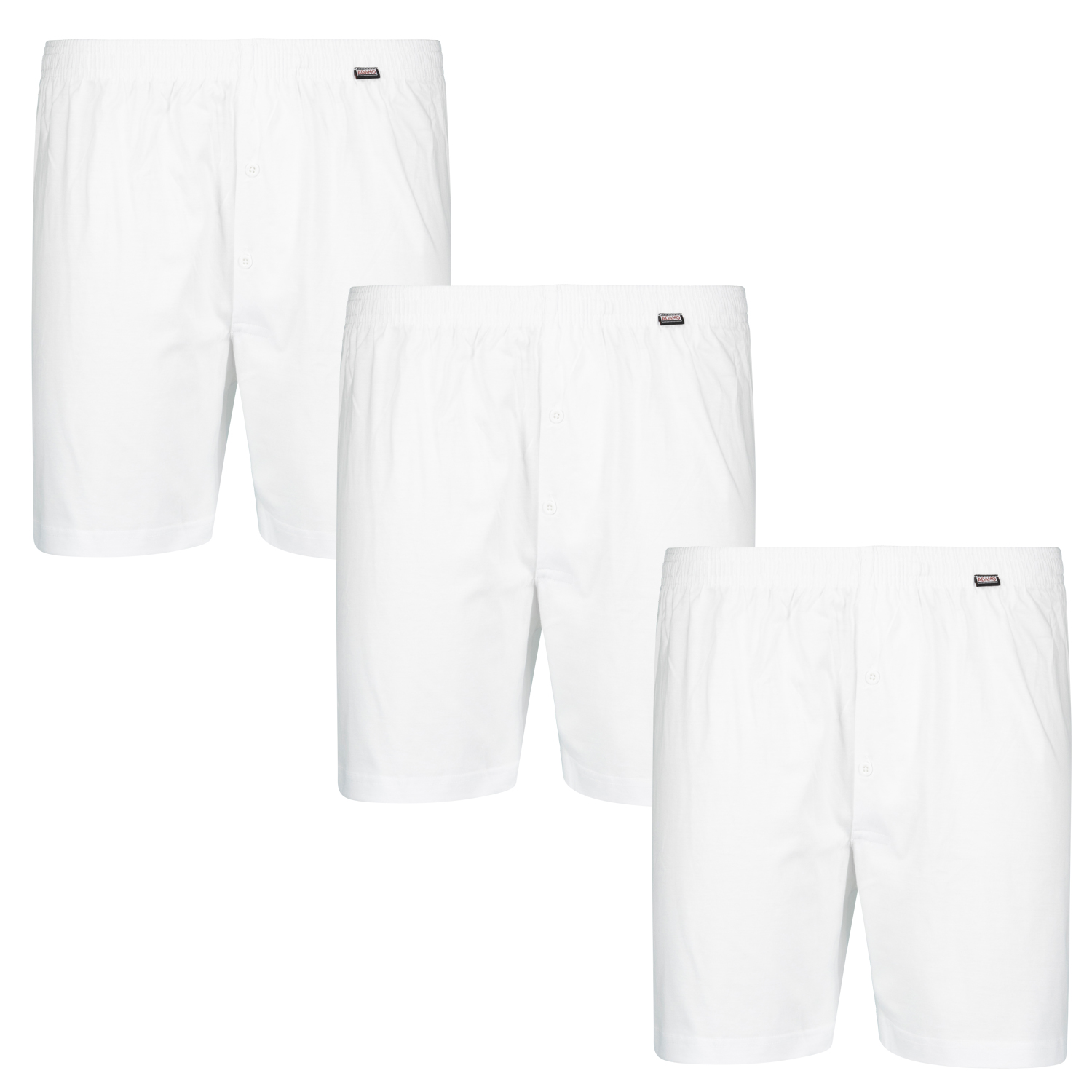 White triple pack "JAMES" boxershorts by ADAMO in large sizes up to 20