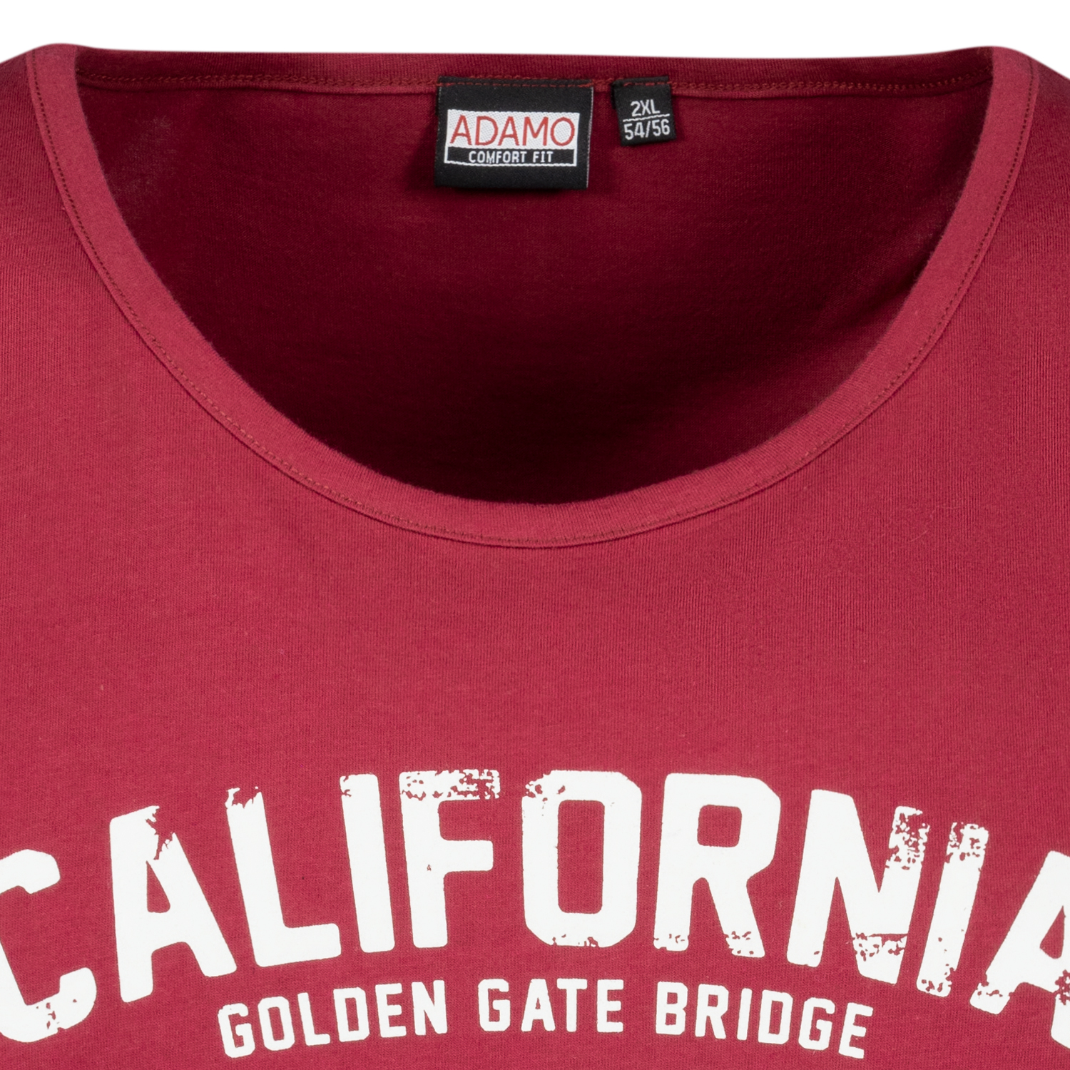 Printed muscle shirt by ADAMO burgundy in sizes 2XL-12XL series "Golden Gate" COMFORT FIT