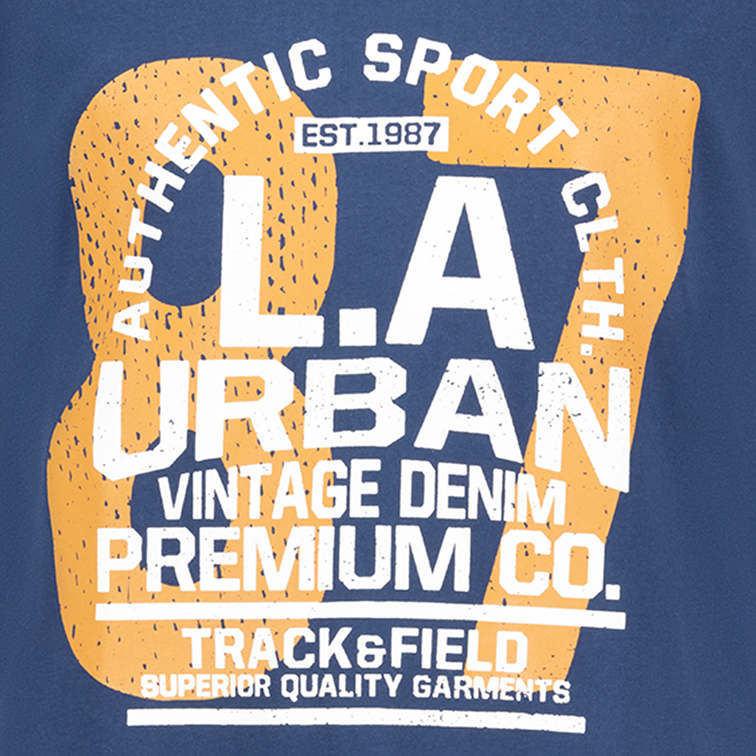 Printed muscle shirt by ADAMO denim blue in sizes 2XL-12XL series "Urban" COMFORT FIT