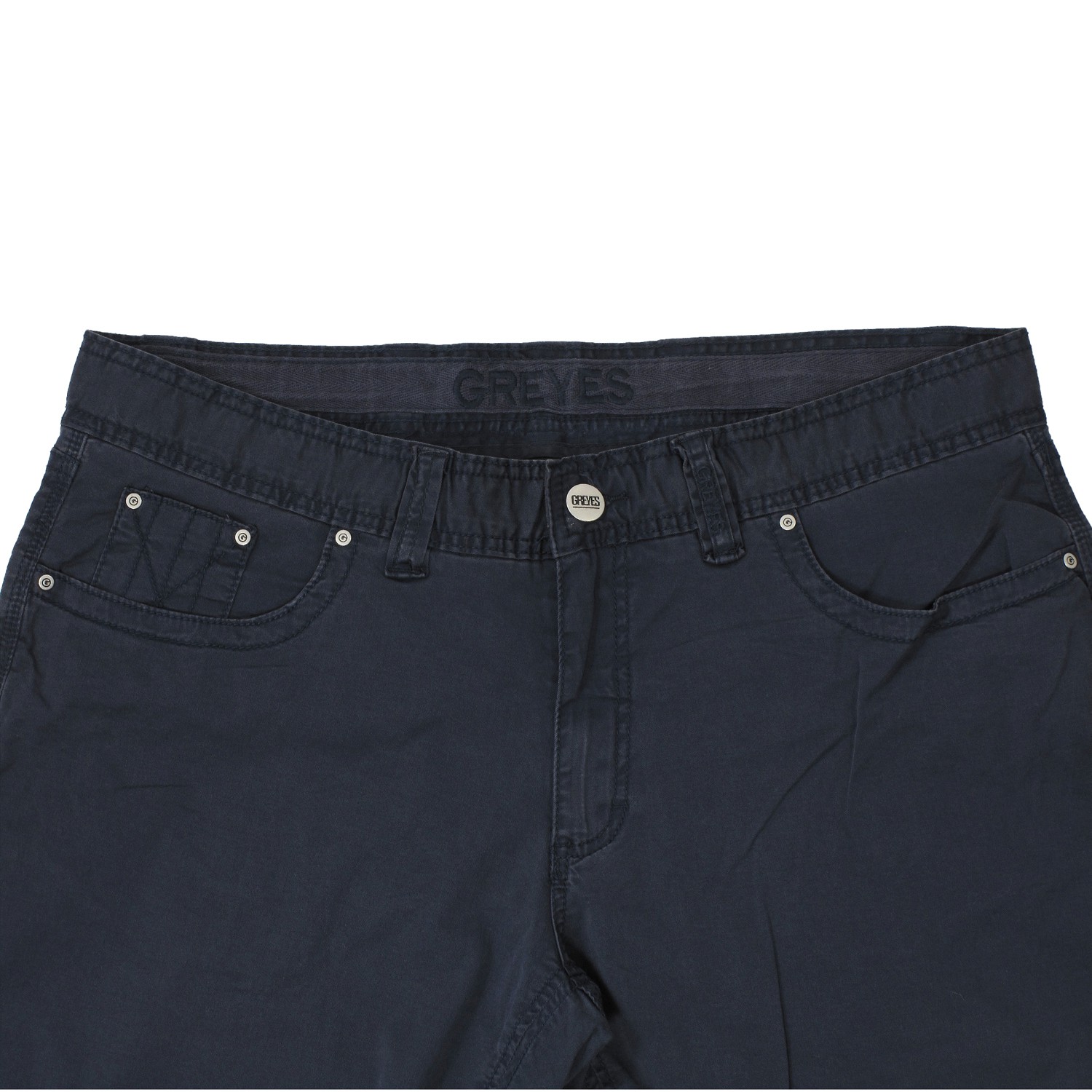 Dark blue five-pocket-pants by Greyes in extra large sizes up to 52