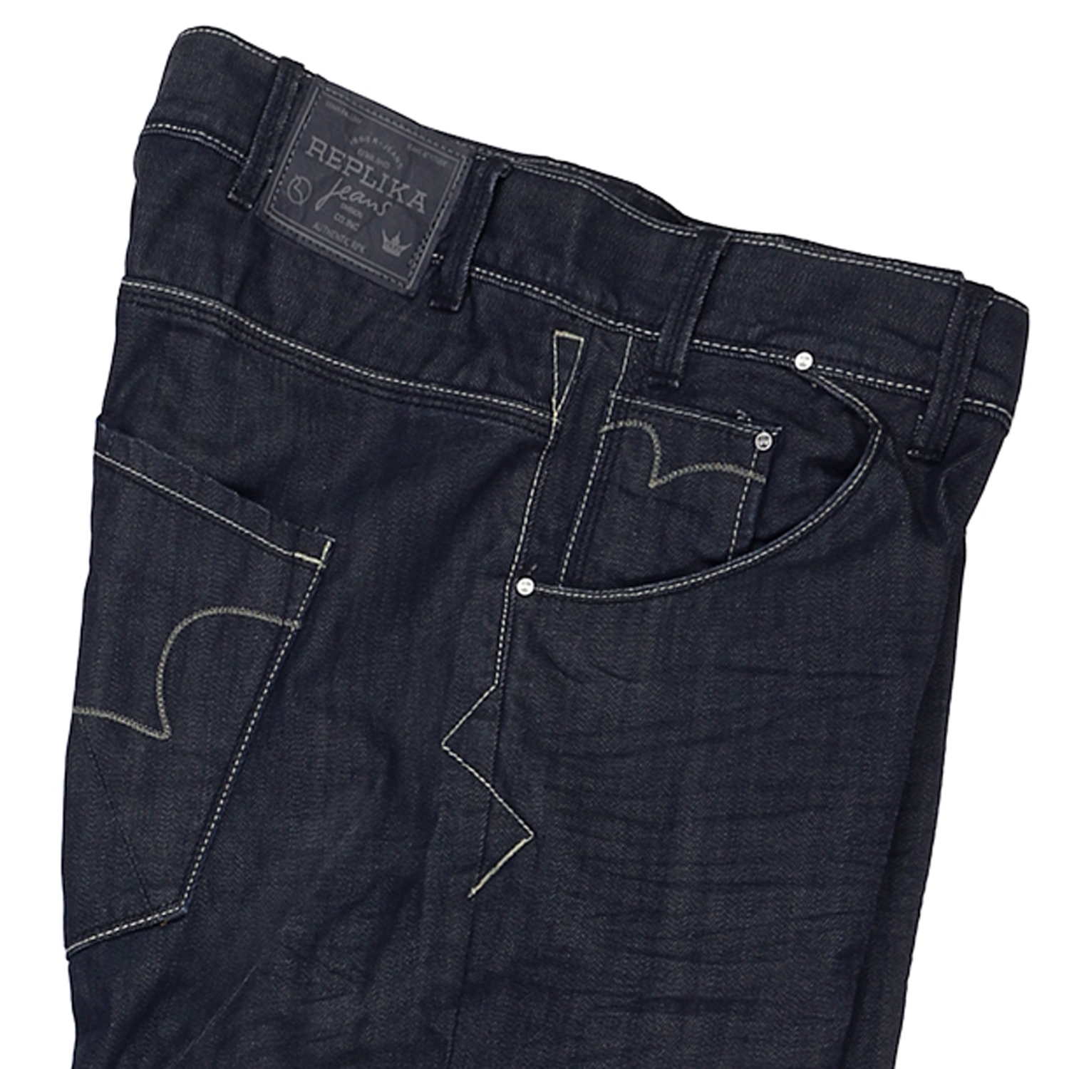 Dark blue jeans by Replika - large sizes