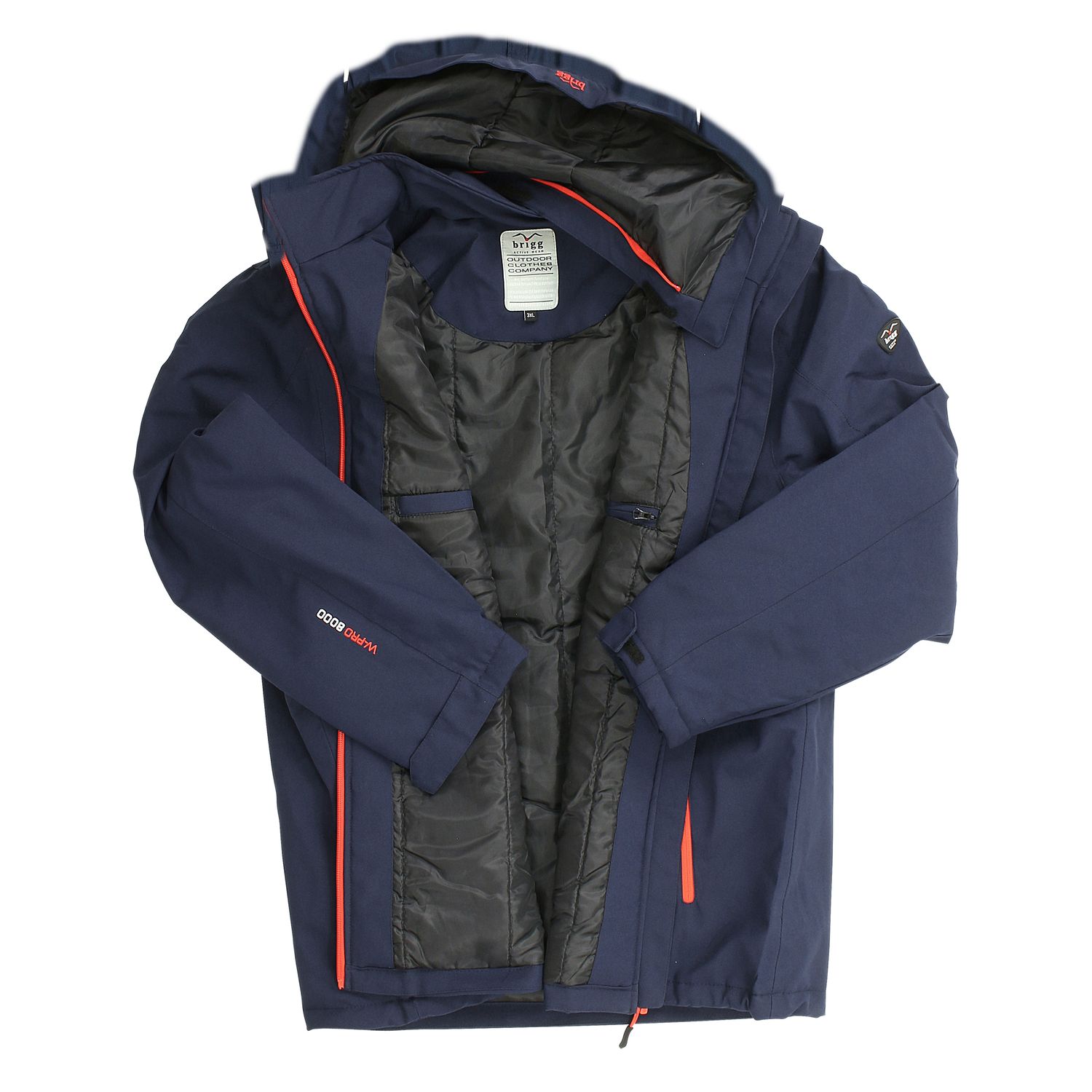Lined softshell jacket in dark blue by Brigg in oversizes up to 10XL