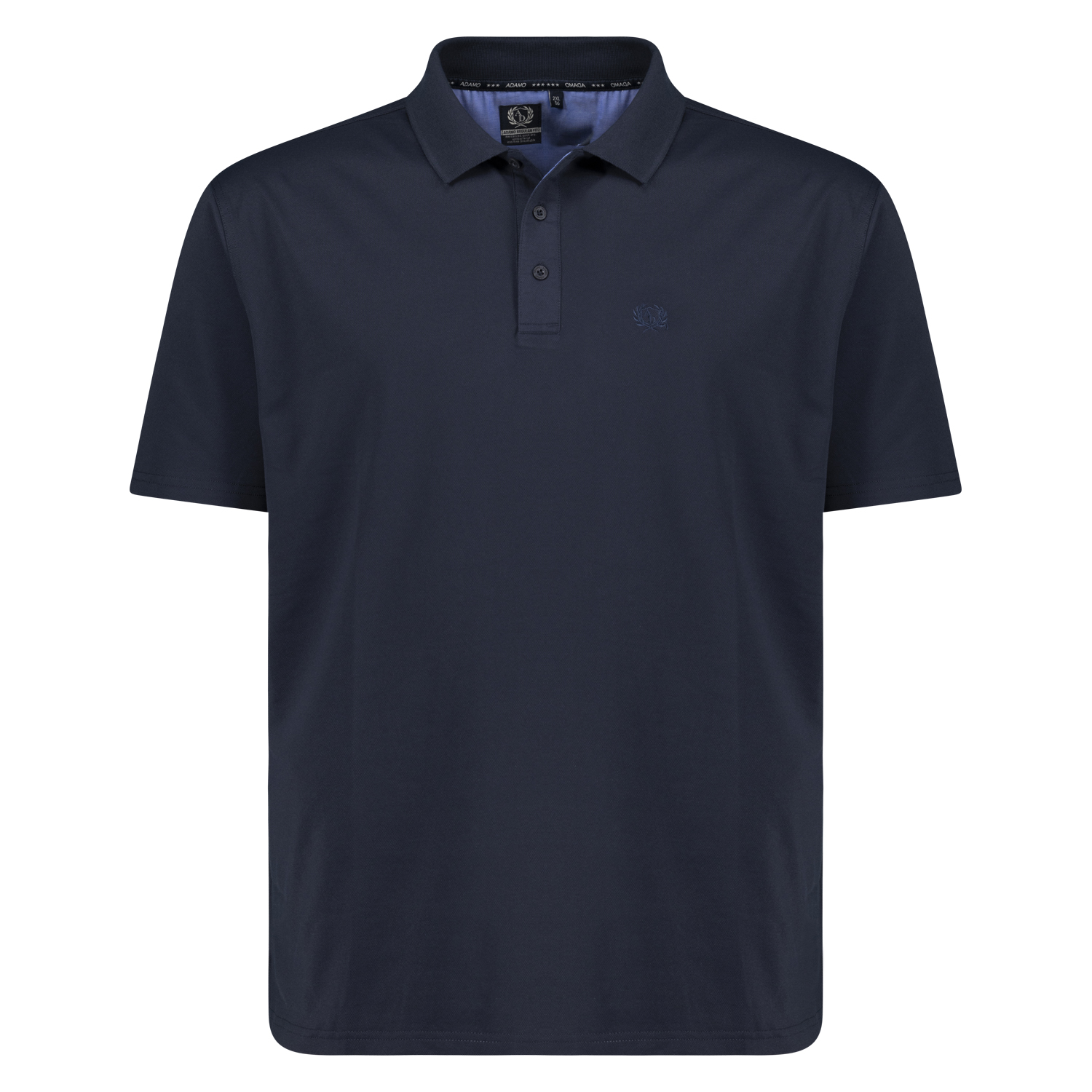 Short sleeve polo shirt PICCO navy by ADAMO for men in large sizes up to 12XL