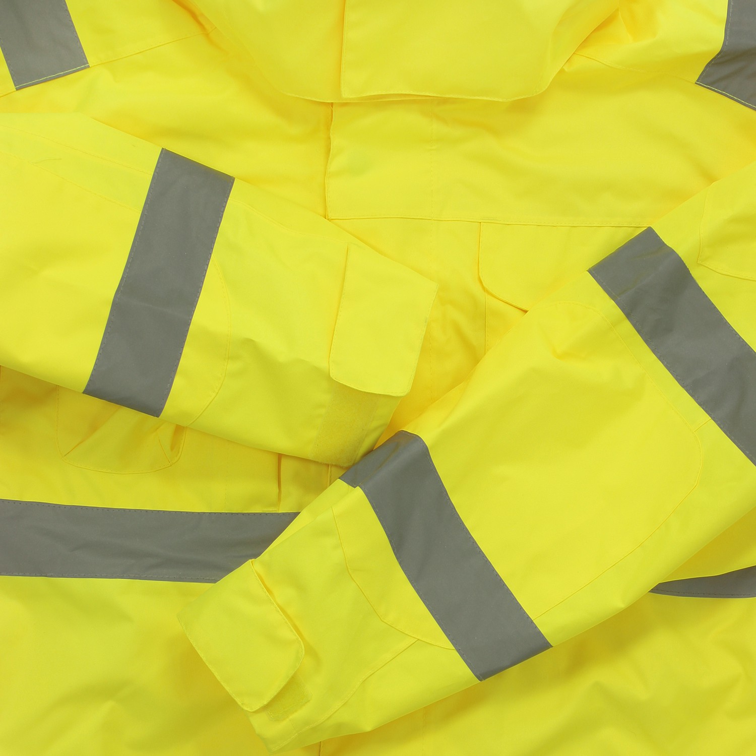 Gelbe Regen- und Warnschutzjacke wasserdicht von marc&mark in Übergrößen bis 10XL