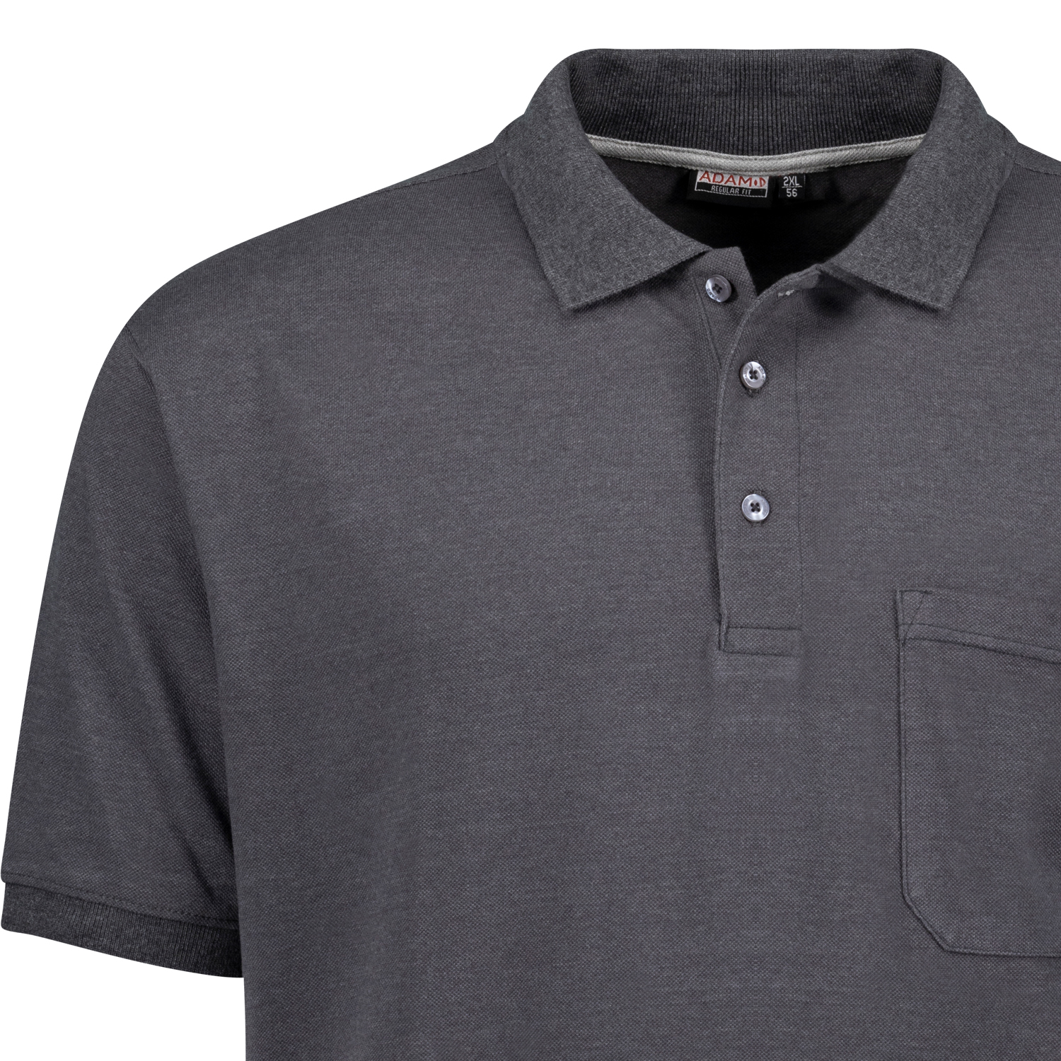 Short sleeve polo shirt REGULAR FIT series Klaas by Adamo in anthracite mottled up to oversize 10XL