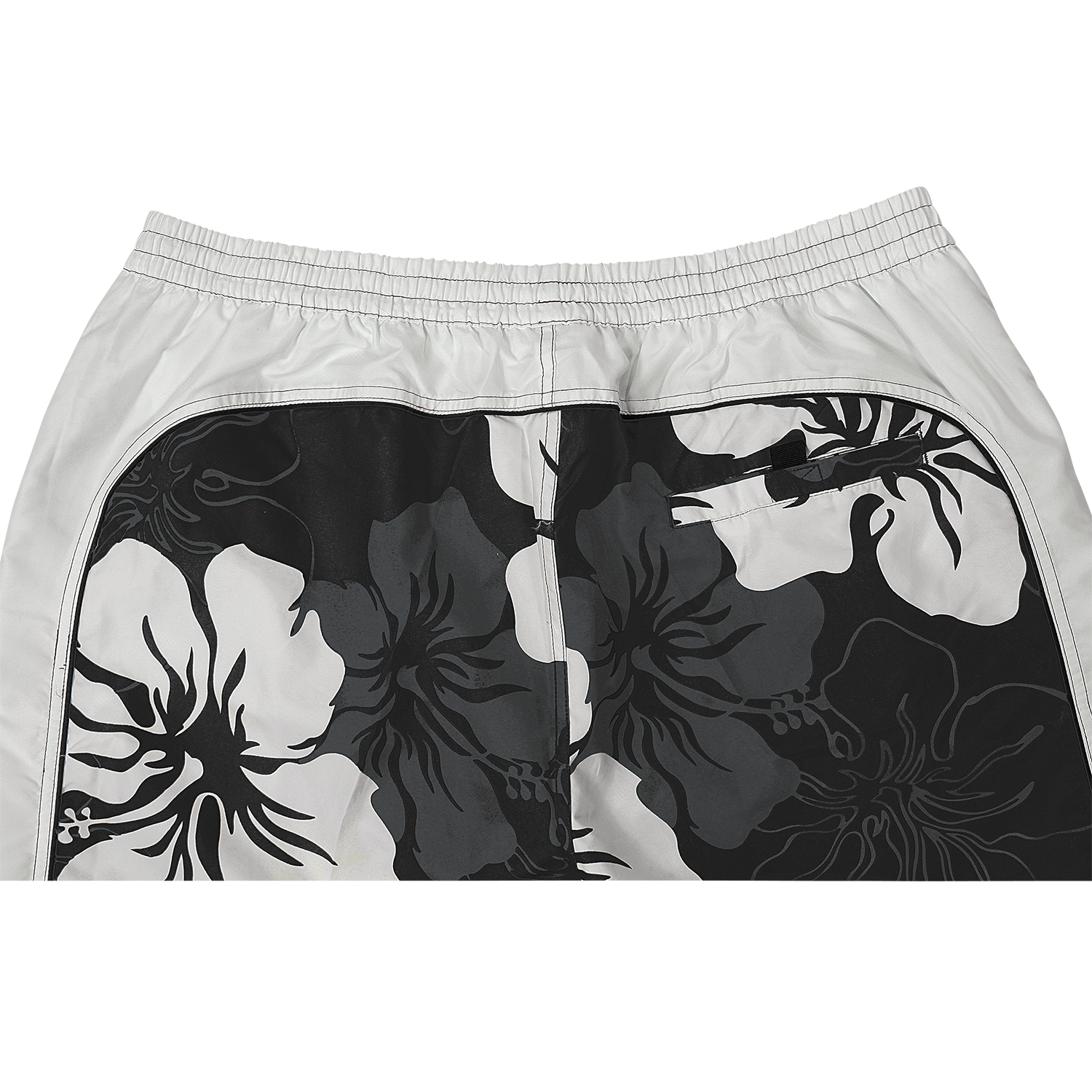 Swim bermudas in black-white with flower print by eleMar up to oversize 10XL