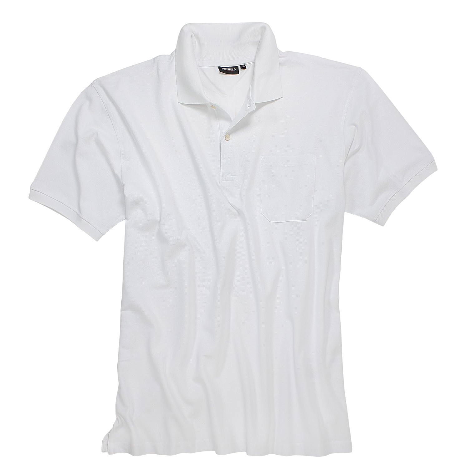 White polo shirt by Redfield in plus sizes until 10XL