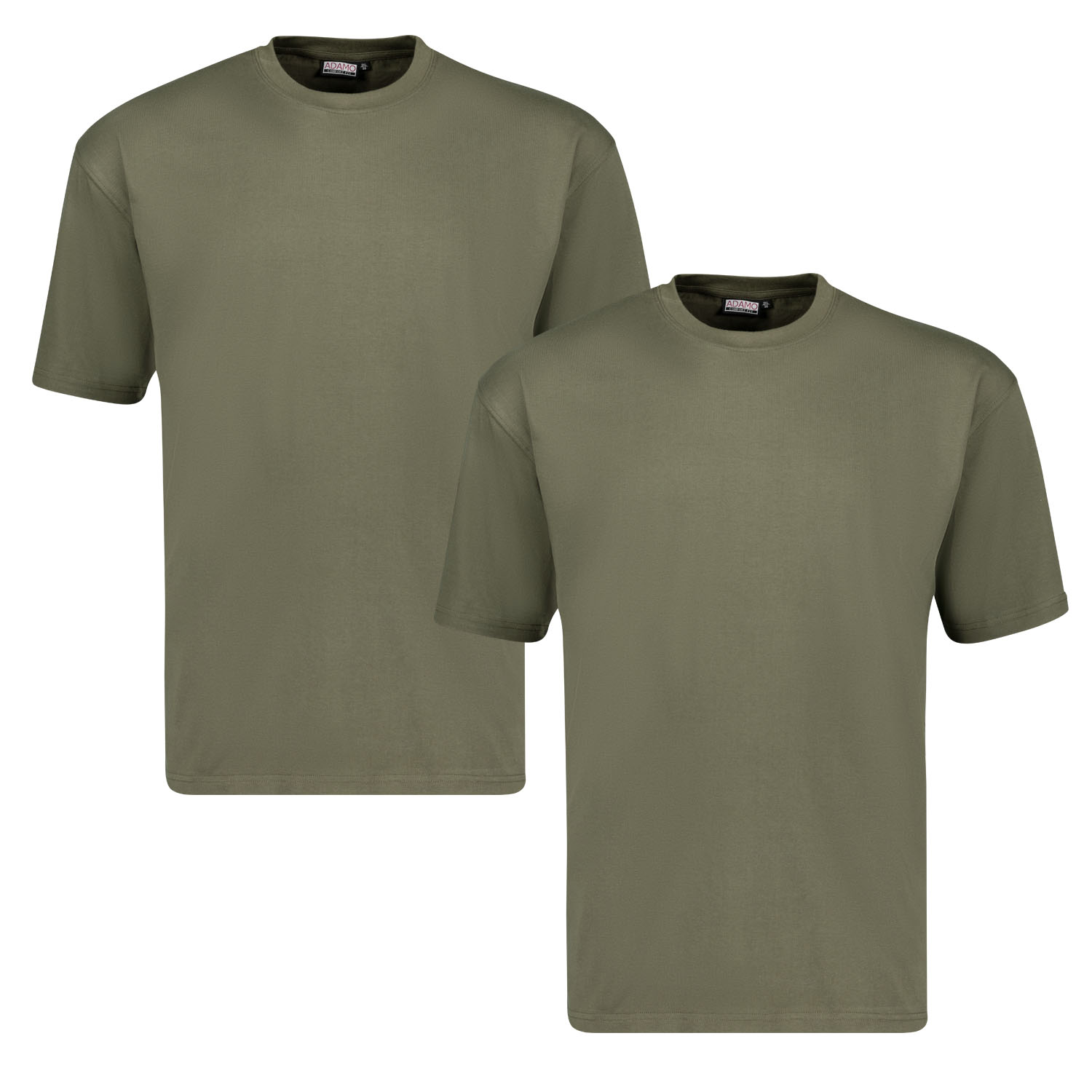 T-shirts in olive COMFORT FIT series Marlon by Adamo for men up to oversize 12XL - double pack