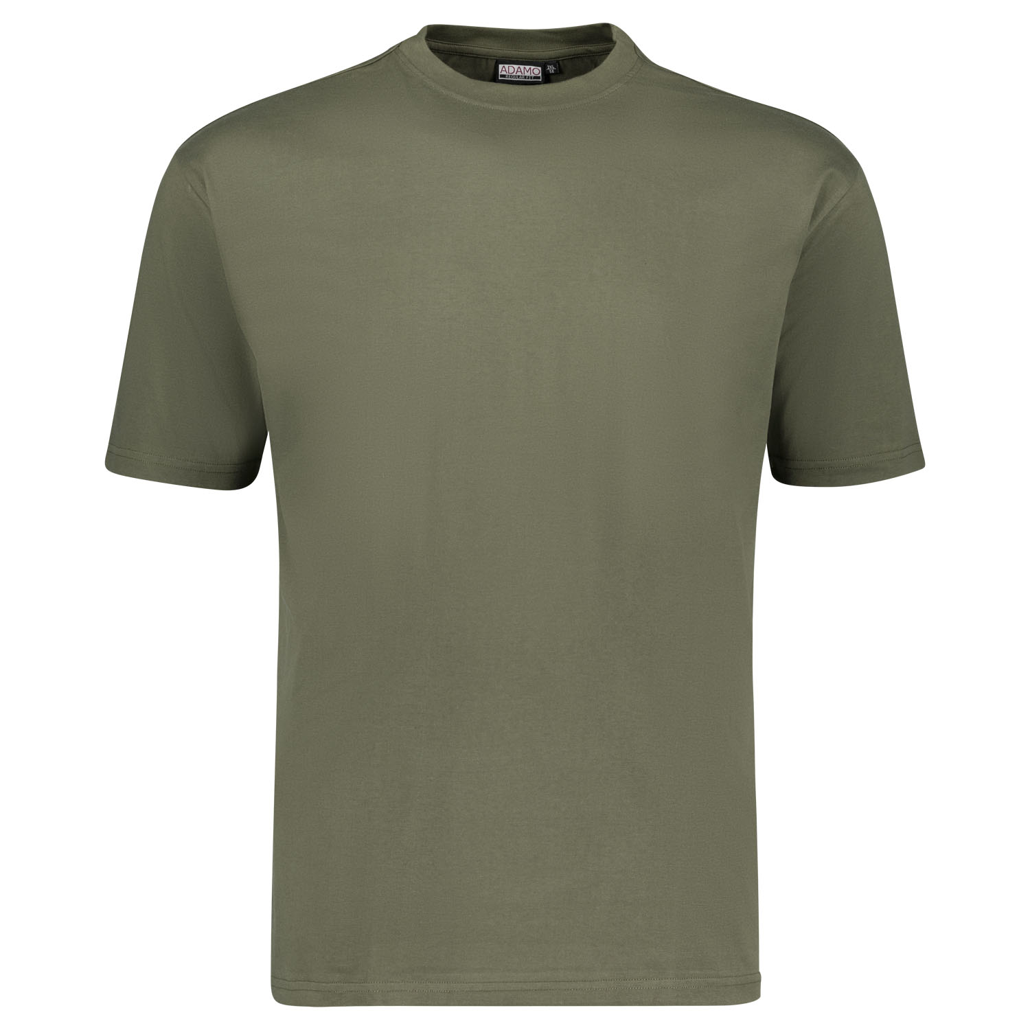 T-Shirt mit Rundhalsausschnitt Herren COMFORT FIT in oliv Serie ""Marlon" von ADAMO in Übergrößen bis 12XL - Doppelpack