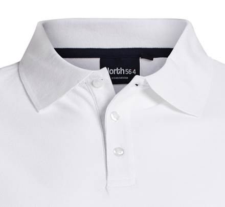 Weißes Pique Poloshirt für Herren von Greyes/North 56°4 in Übergrößen bis 8XL