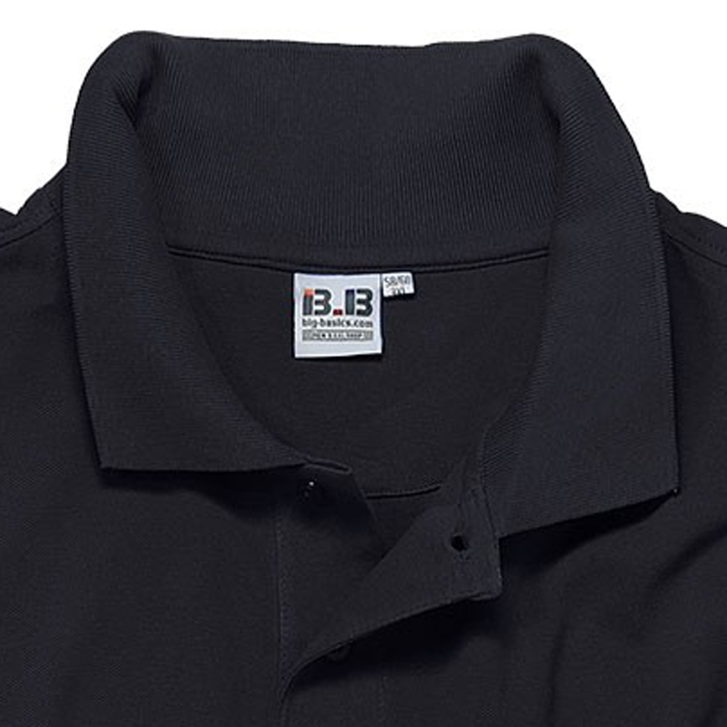 Black polo shirt by Big-Basics in oversizes up to 8XL