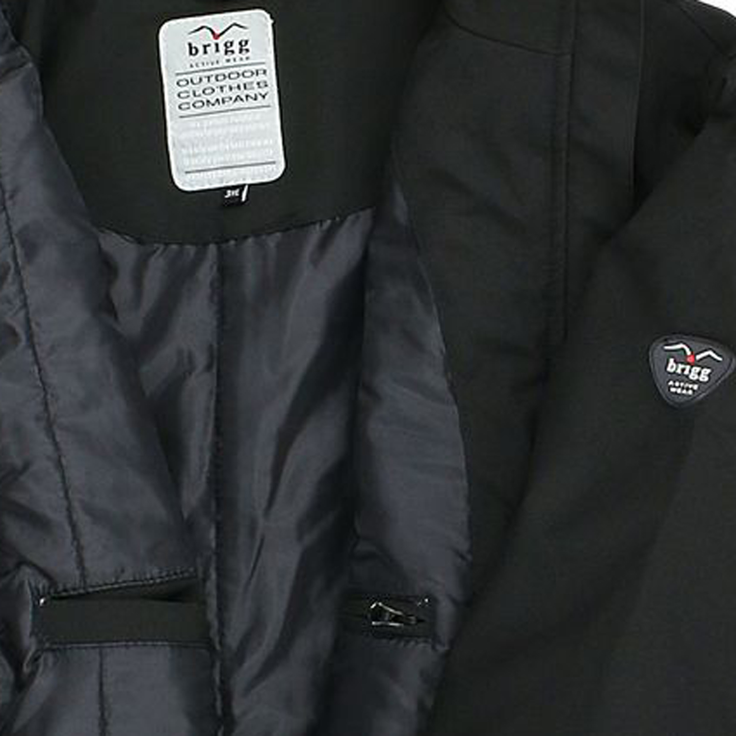 Lined softshell jacket in black by Brigg in oversizes up to 10XL