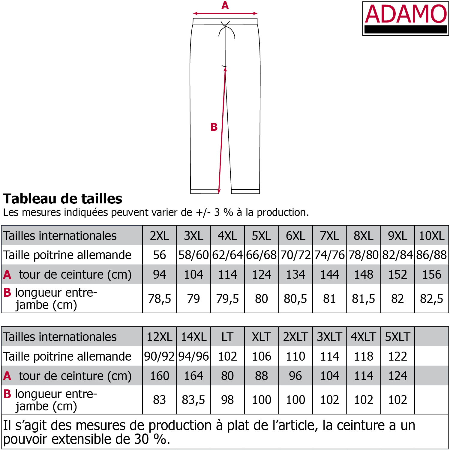 Jogginghose Serie ATHEN von Adamo in Übergrößen bis 14XL und Langgrößen 102-122 anthrazit meliert für Herren