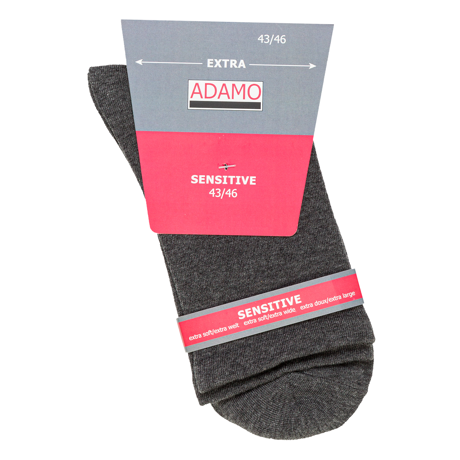 Sock sensitive in anthracite mottled men's double pack up to size 51/54