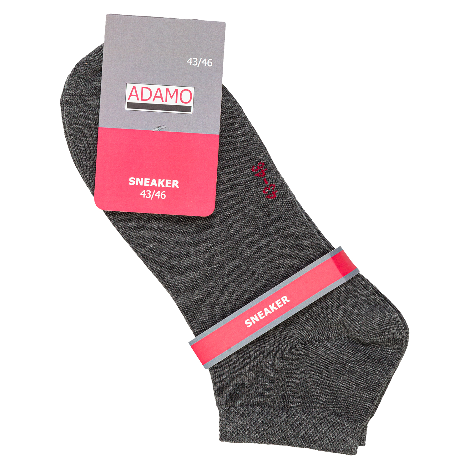 Men's sneaker sock in black pack of four up to size 51/54