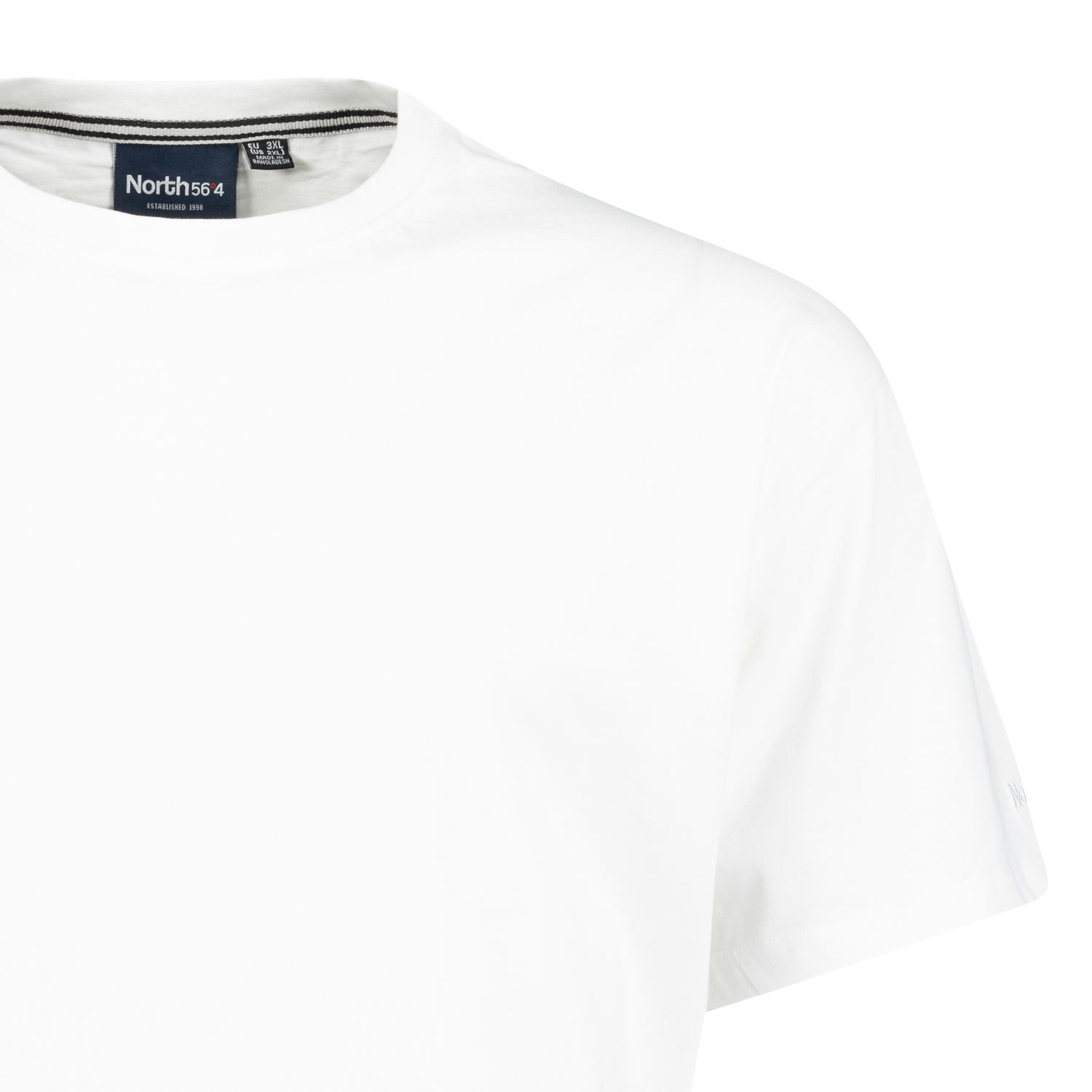 Basic t-shirt in white by North 56°4 in extra large sizes until 8XL