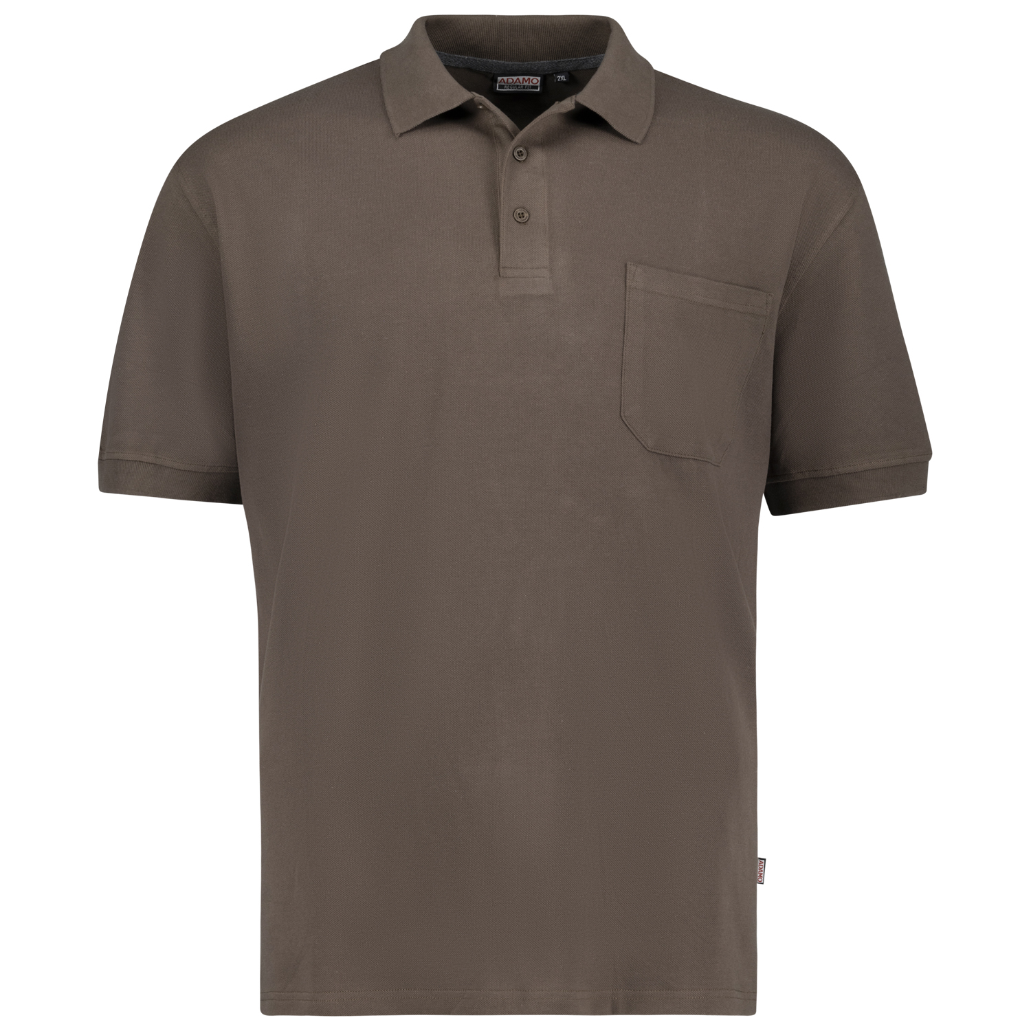 Short sleeve polo shirt REGULAR FIT series Keno by Adamo in brown up to oversize 10XL