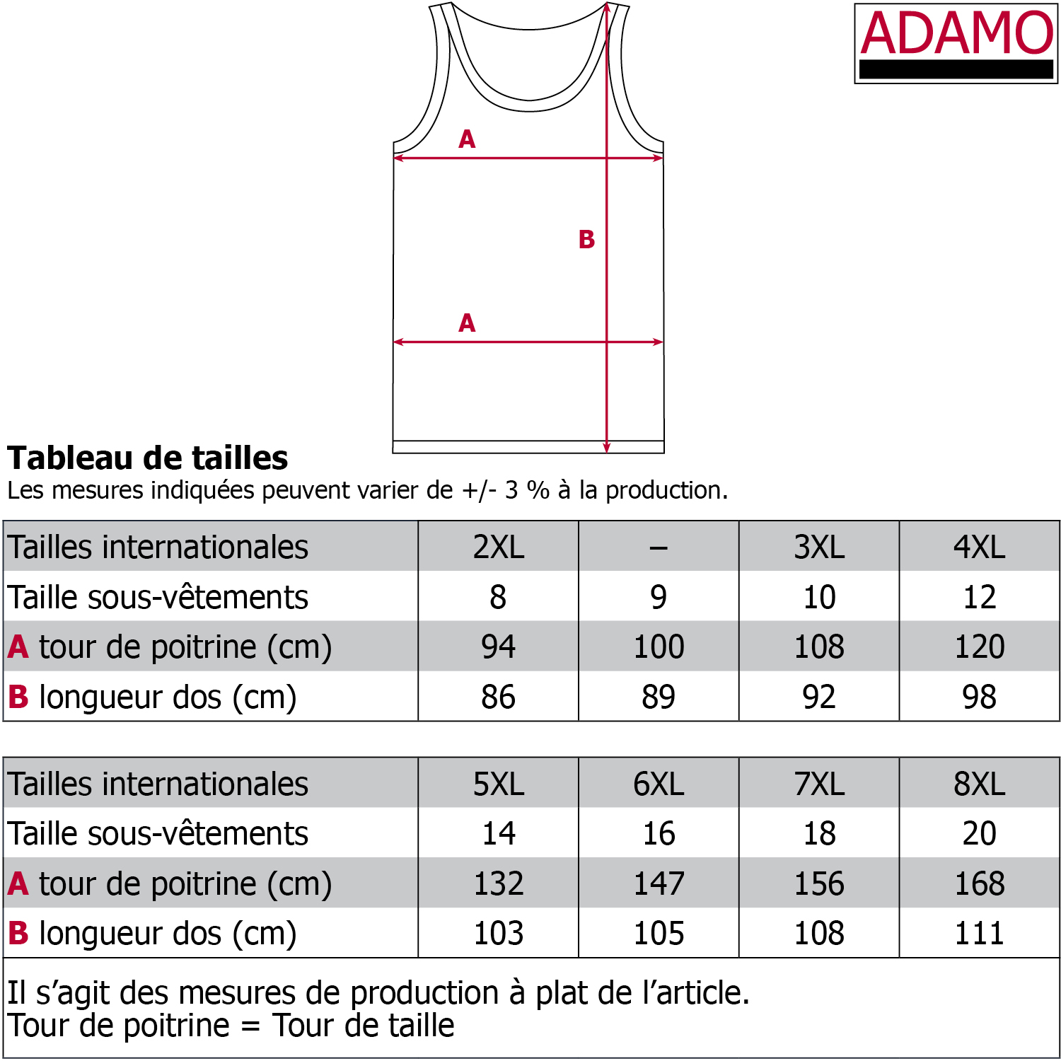 PRESTIGE Unterhemd ohne Arm von ADAMO in Doppelripp bis Übergröße 20 im Doppelpack