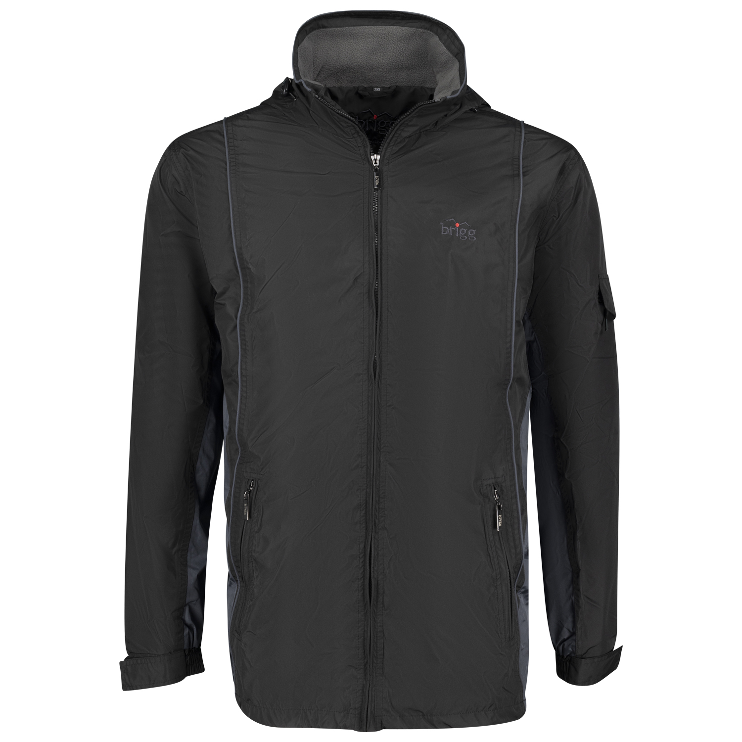 Schwarz-graue Outdoor-Jacke von Brigg für Herren in Übergrößen bis 14XL