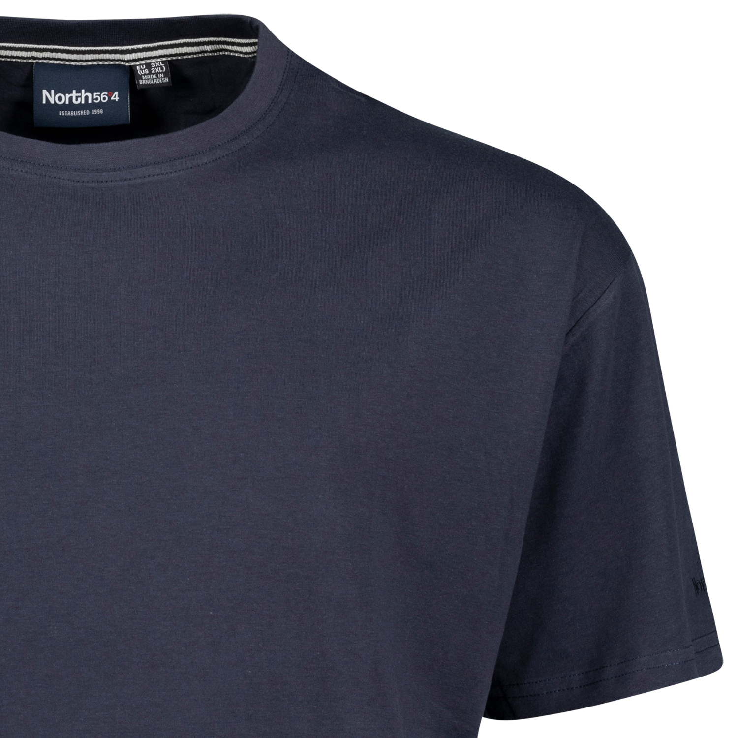 T-shirt in dark blue by North56°4 in plus sizes until 8XL