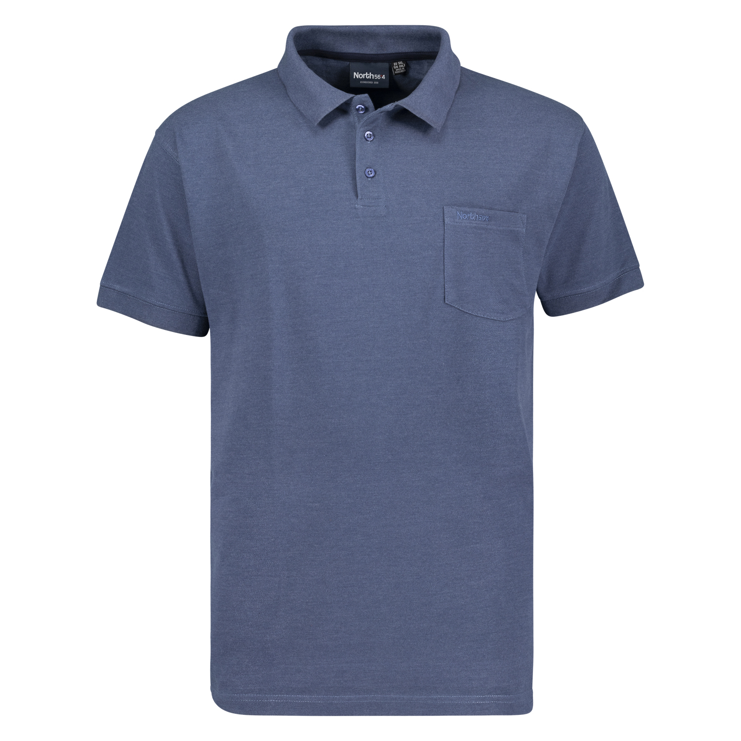 Blaues Poloshirt Pique für Herren in großen Größen 3XL - 8XL Greyes/North 56°4
